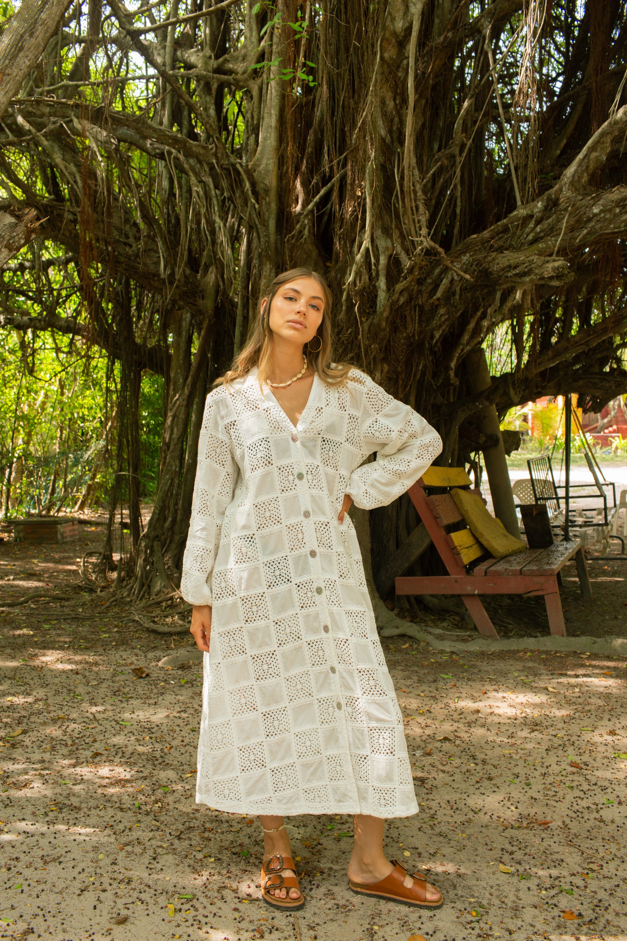 Kamala Long Dress M White