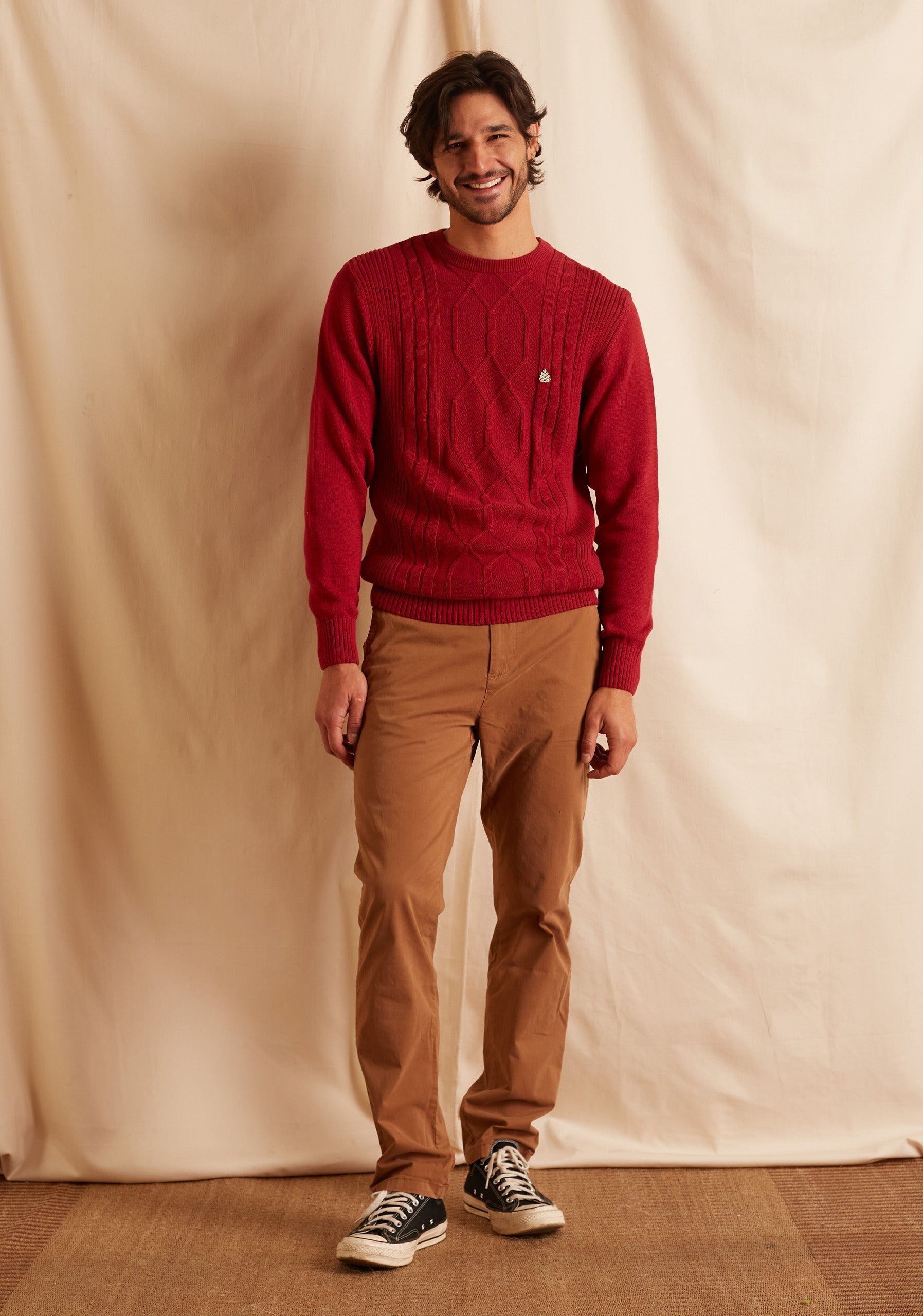 Aran Burgundy Sweater