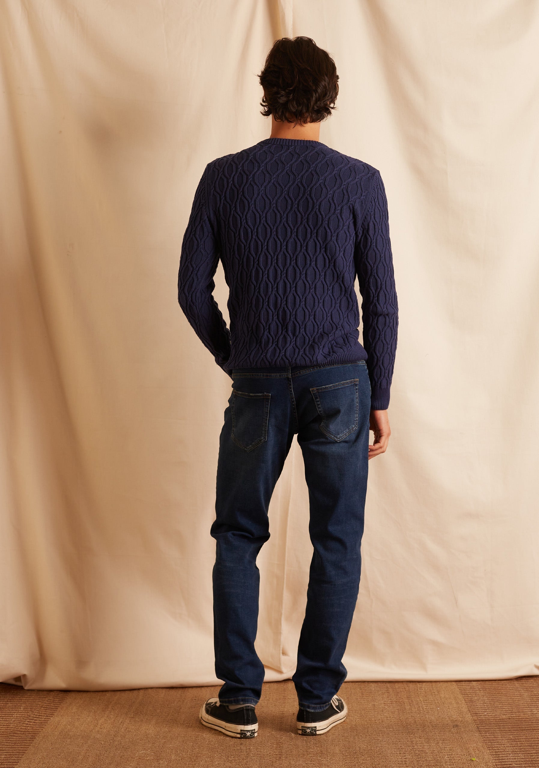 Navy Rhombus Sweater