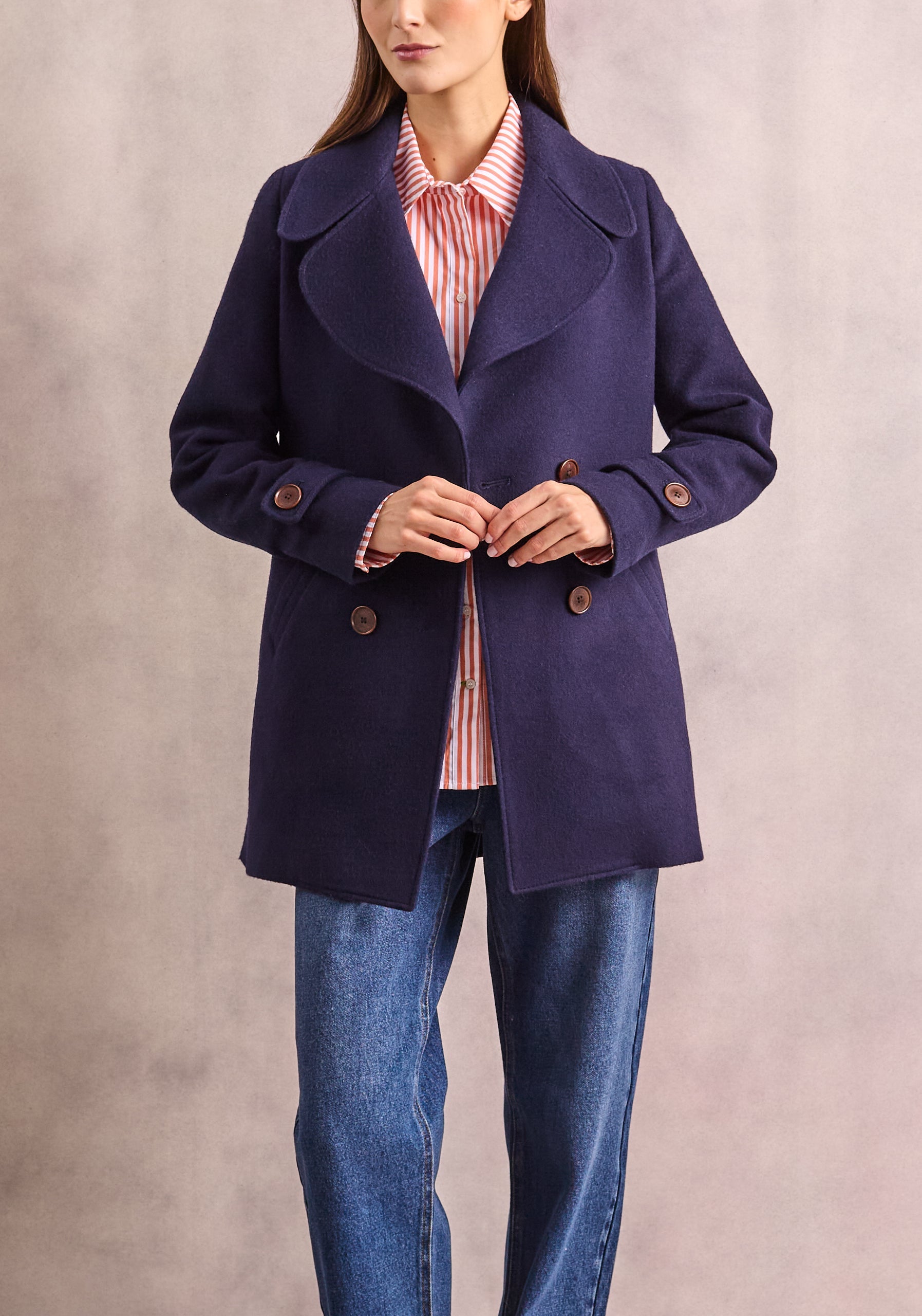 Clovelly Coat Dark Blue Osc.