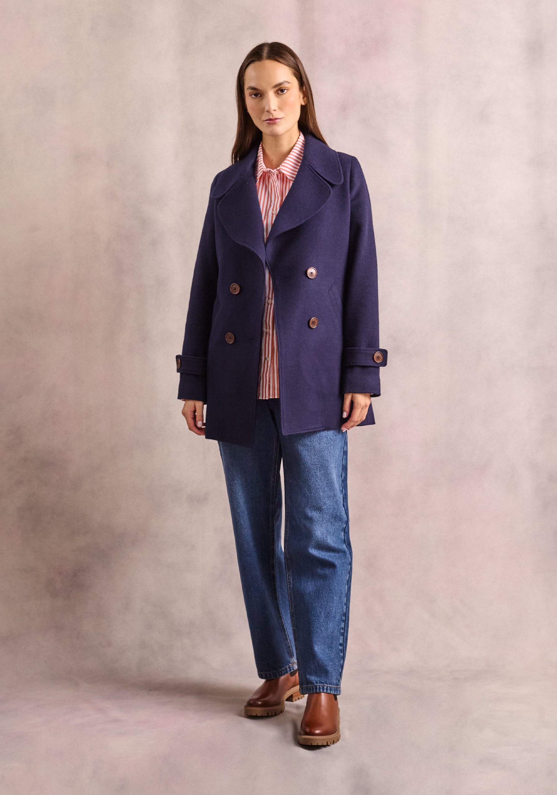 Clovelly Coat Dark Blue Osc.