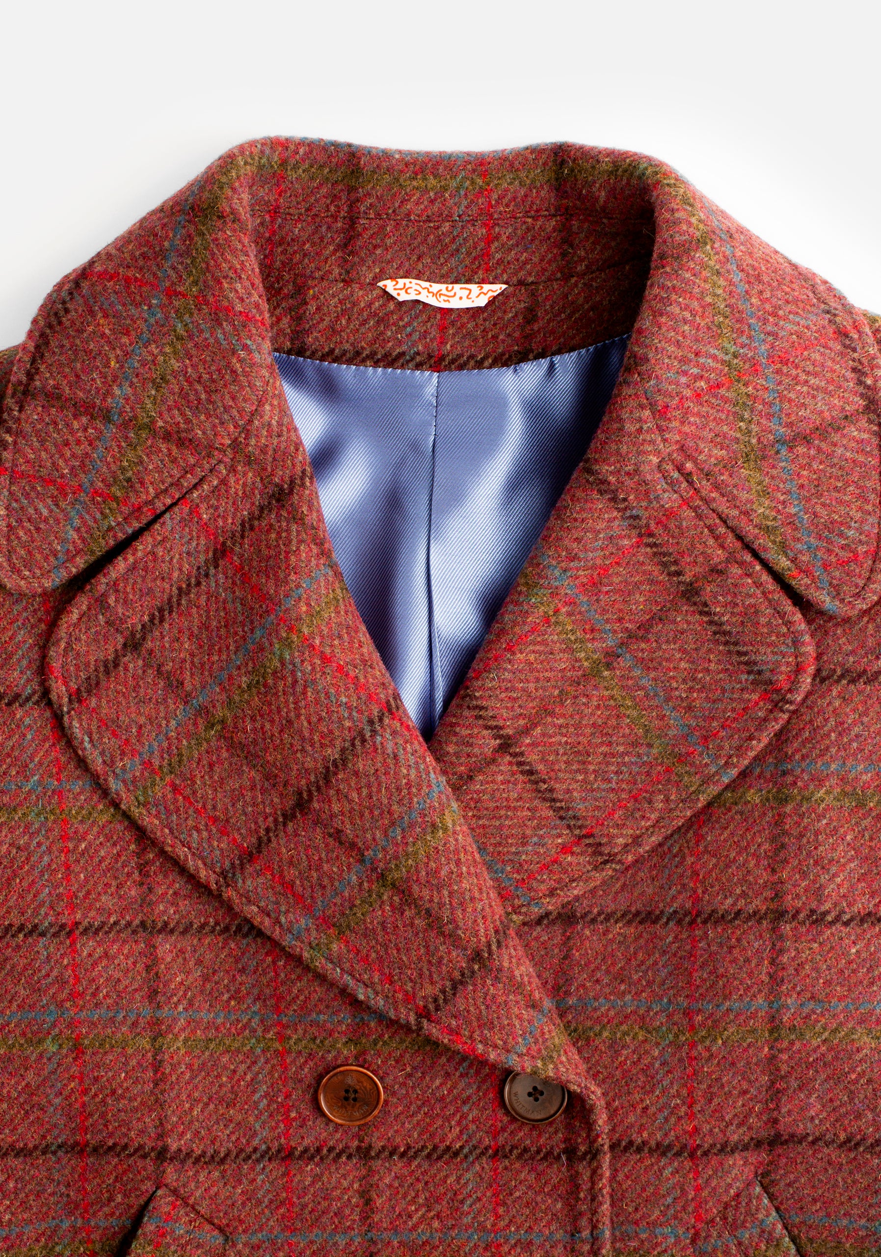 Clovelly Coat Wine Plaid