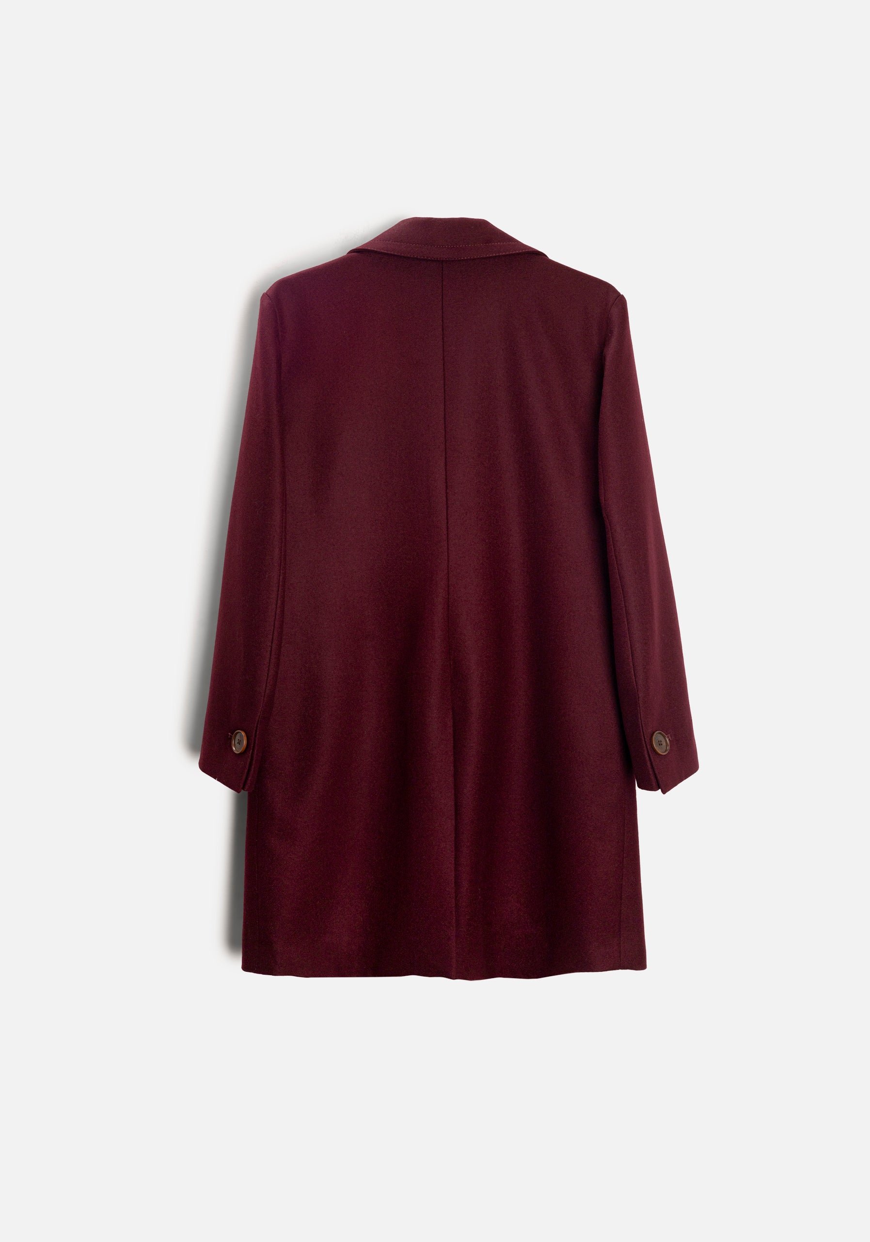 M Varenna Coat Plain Wine Red Wool