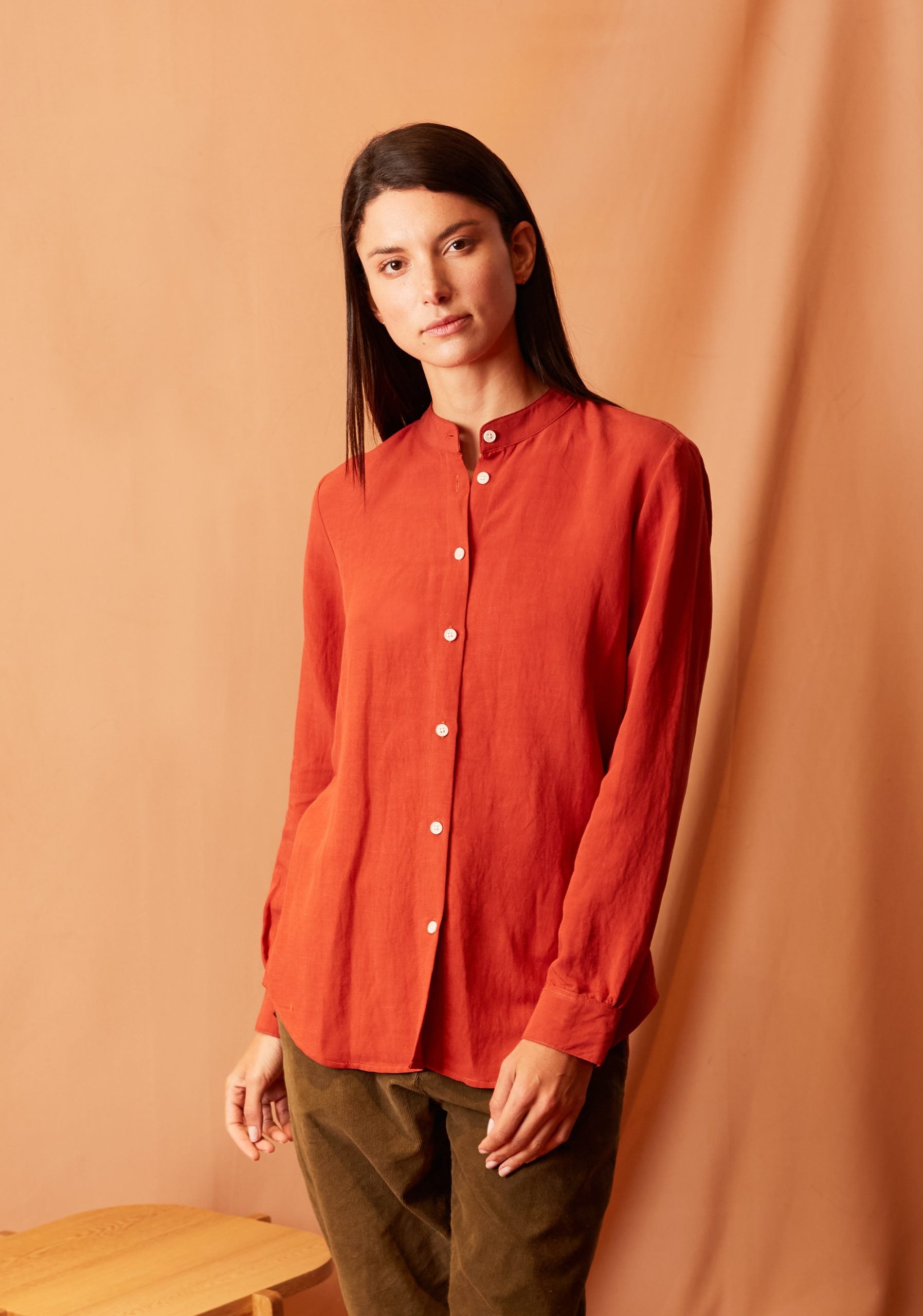 Blusa Cuello Nerú Terracota