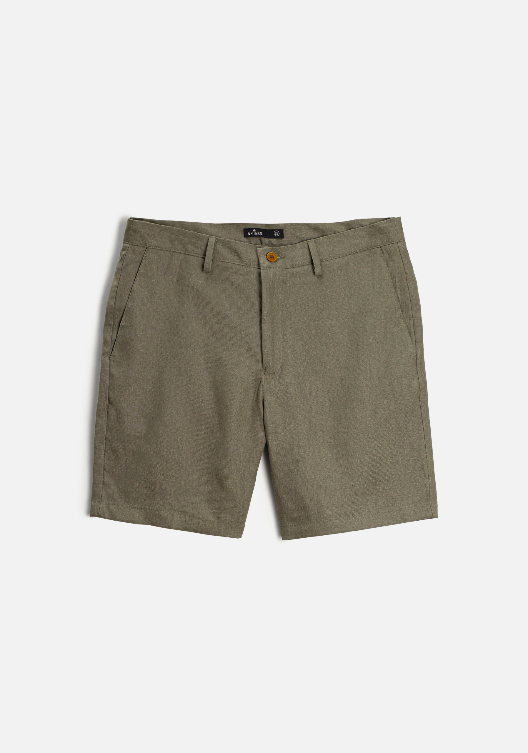 Manabi Linen Bermuda Olive Green