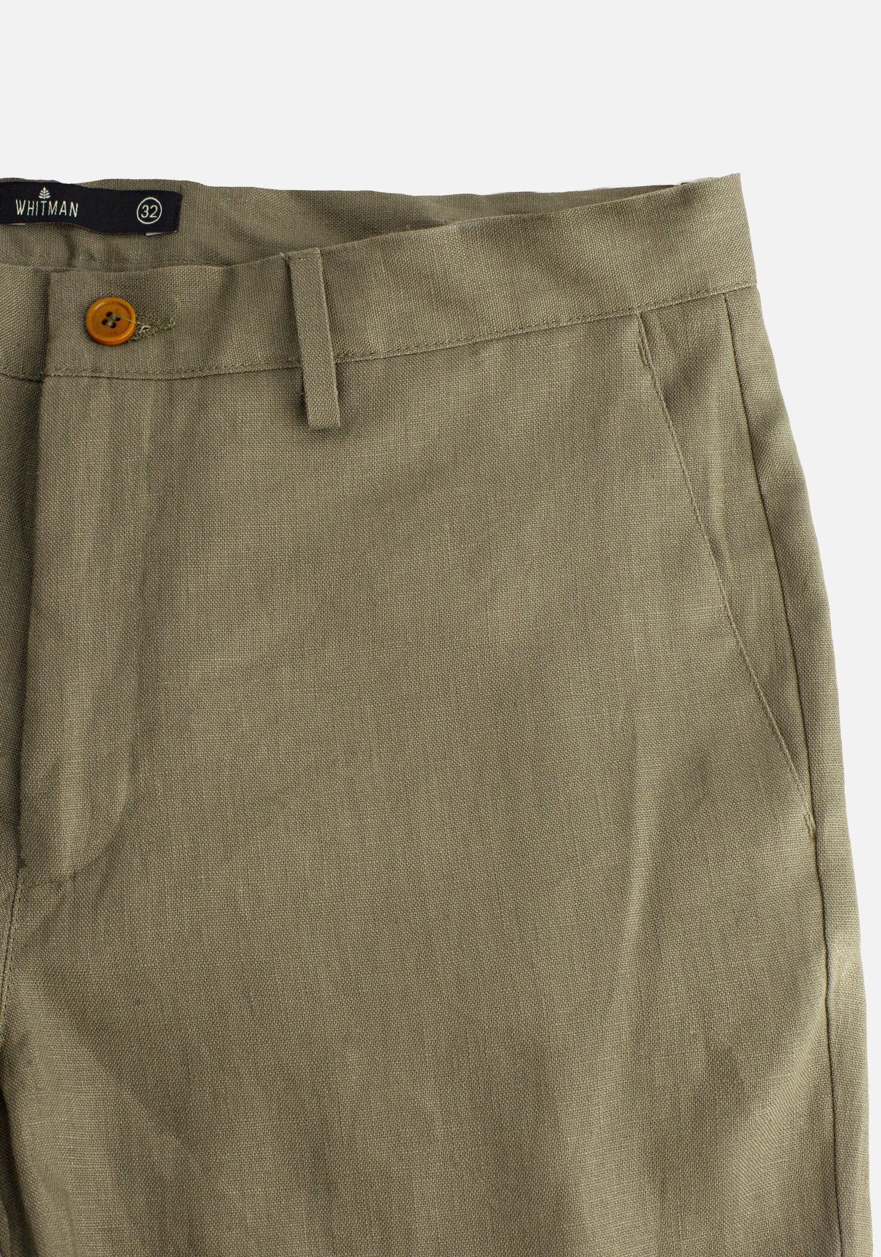 Manabi Linen Bermuda Olive Green