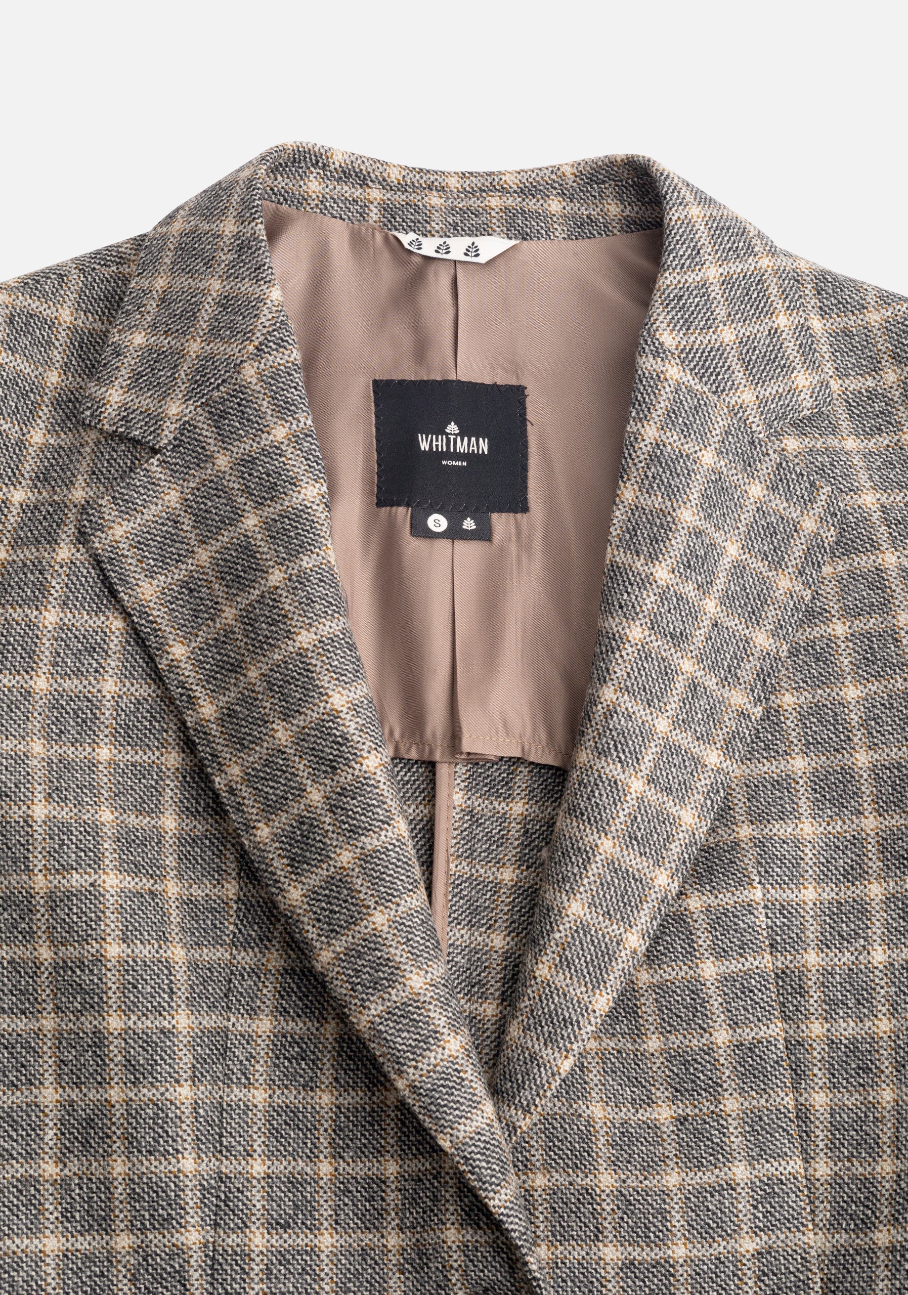 Agatha Grey Beige Plaid Blazer