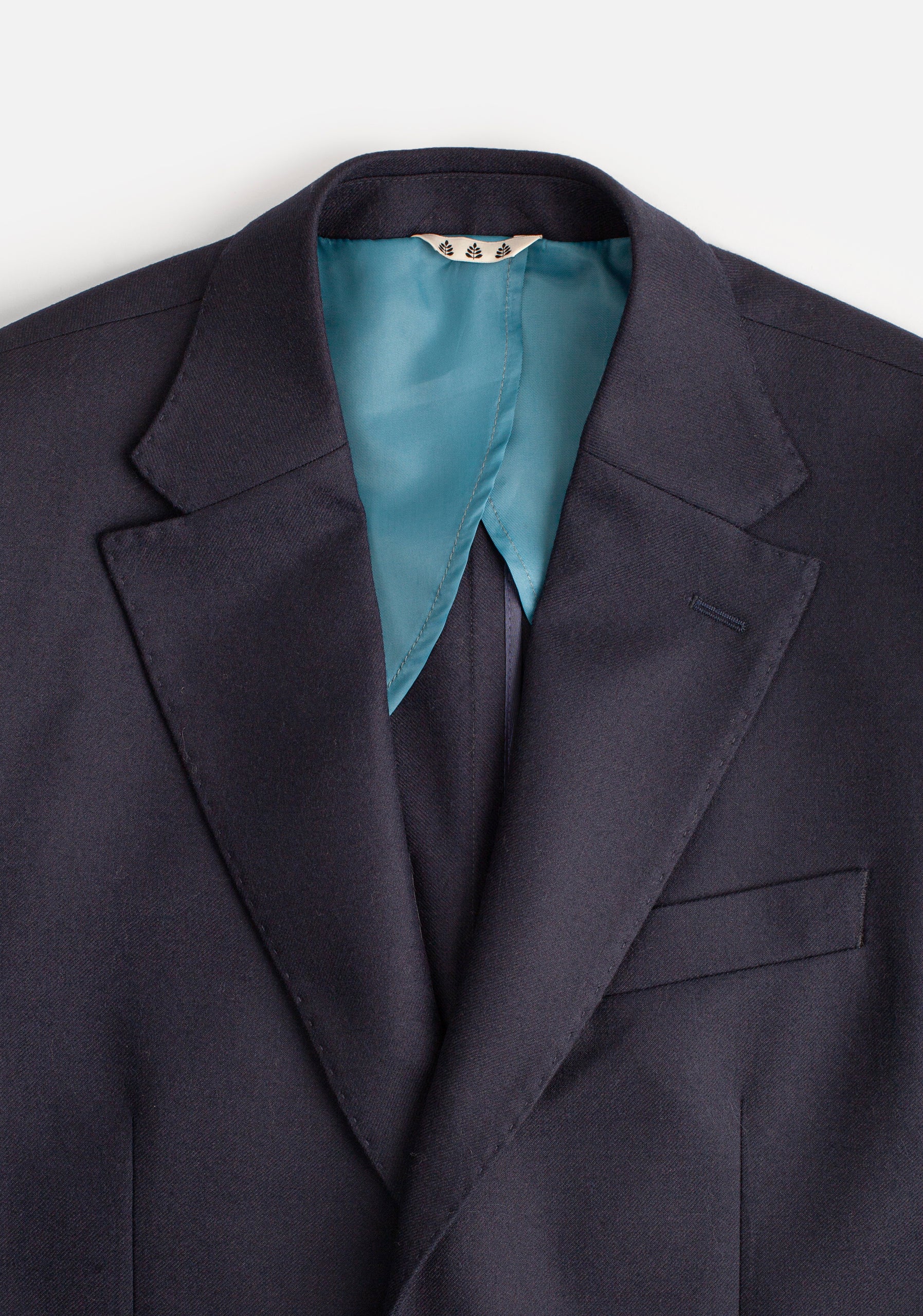 Poet Blazer with Patch in Solid Dark Blue