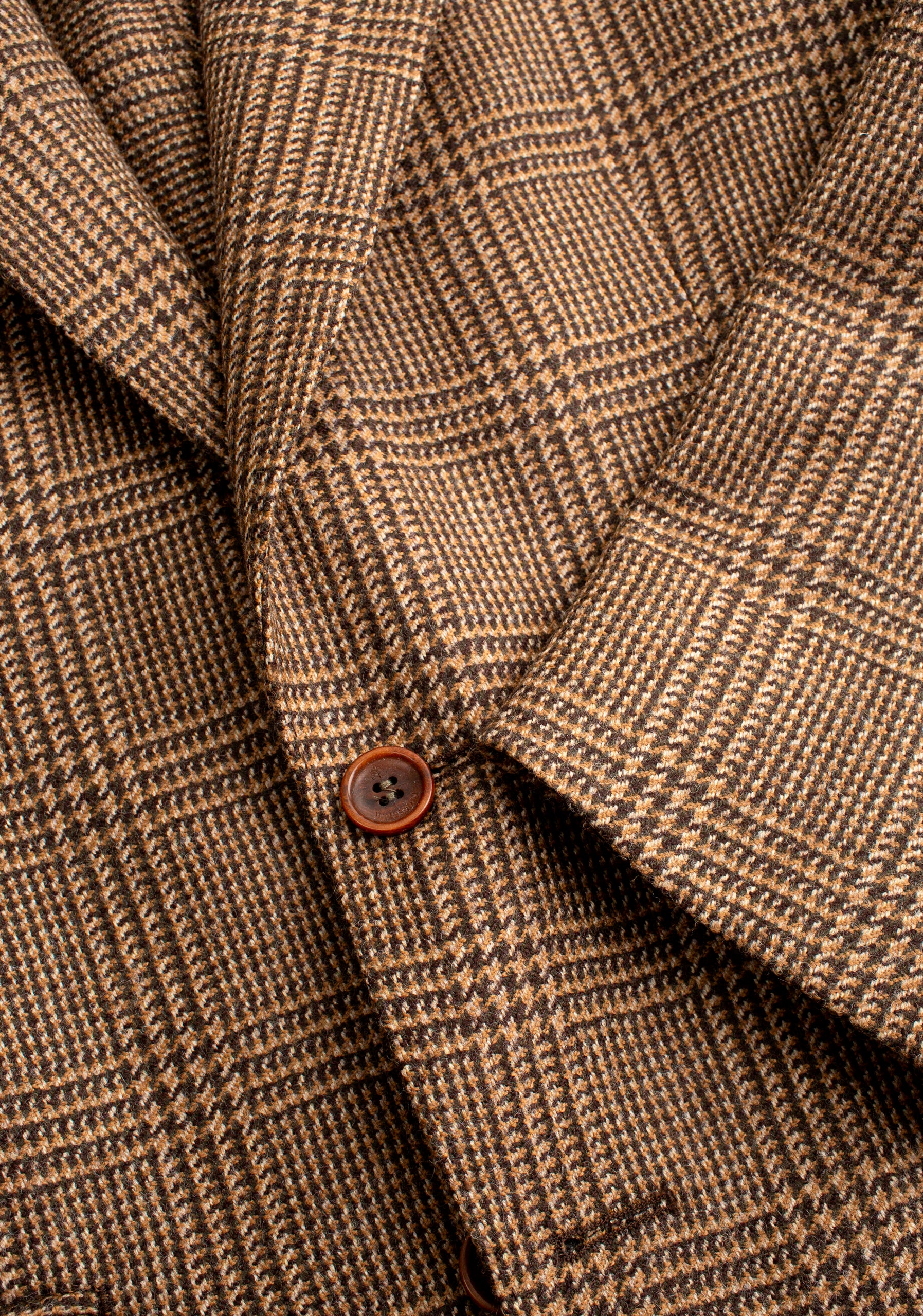 H Poet Beige Prince of Wales Wool Blazer