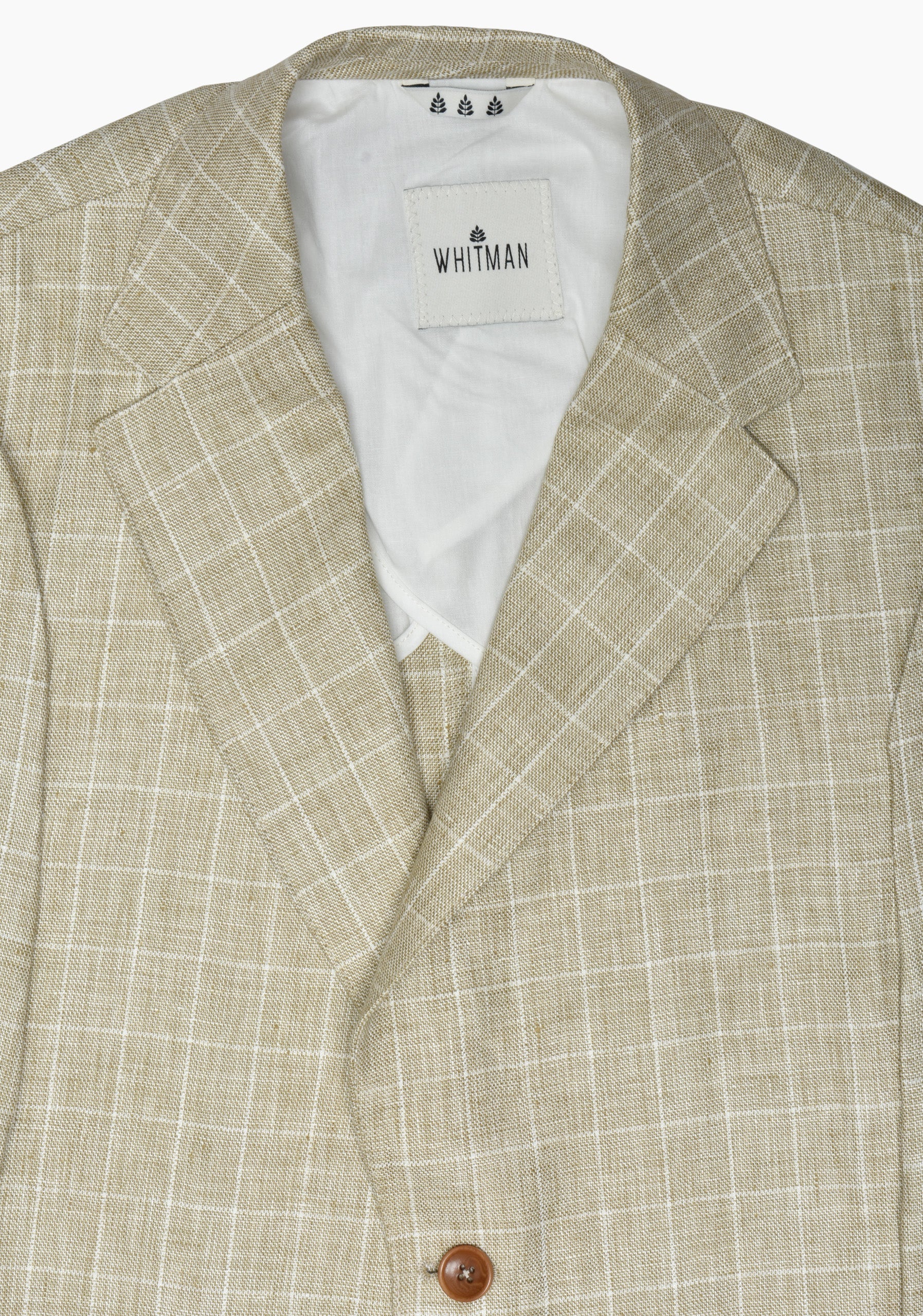 Oatmeal Checked Jaipur Linen Blazer