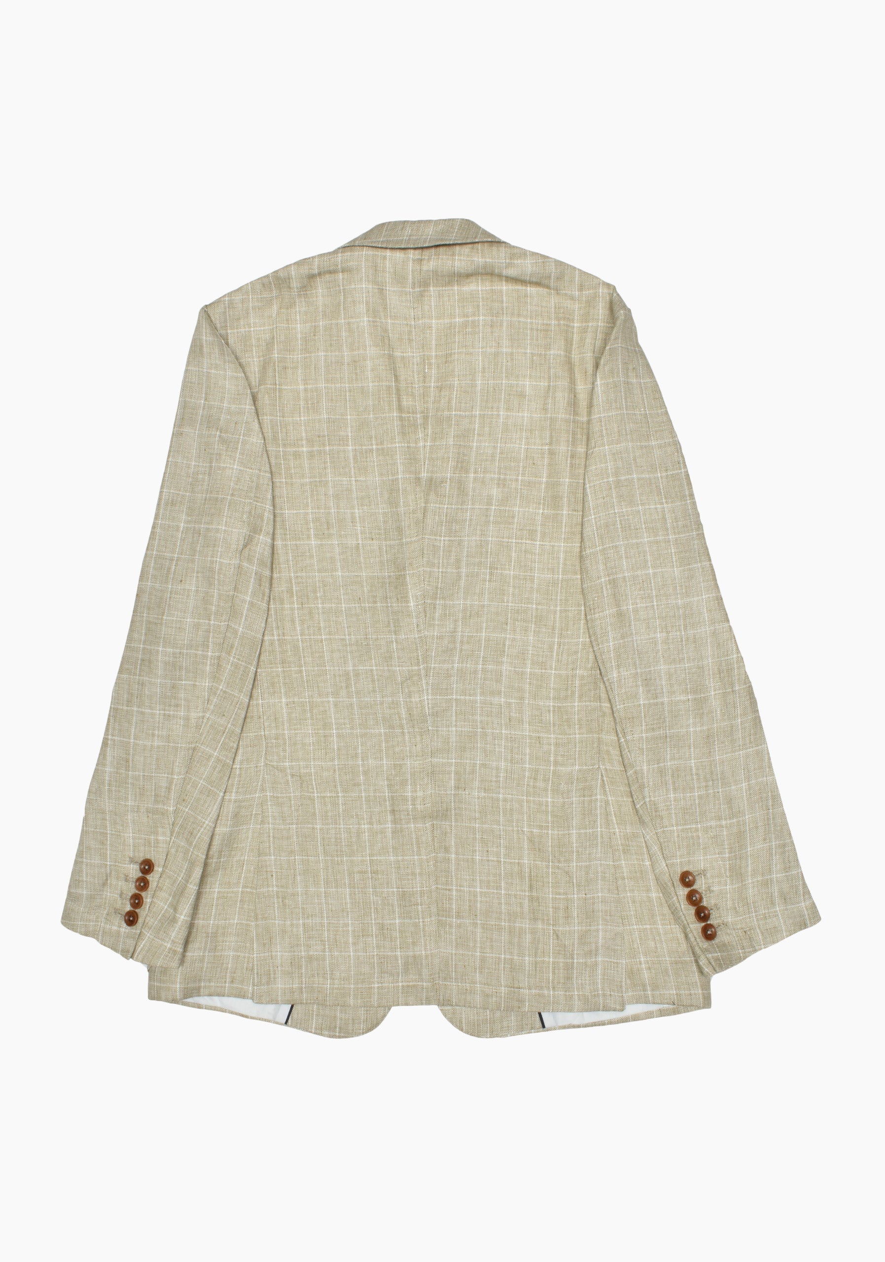 Oatmeal Checked Jaipur Linen Blazer