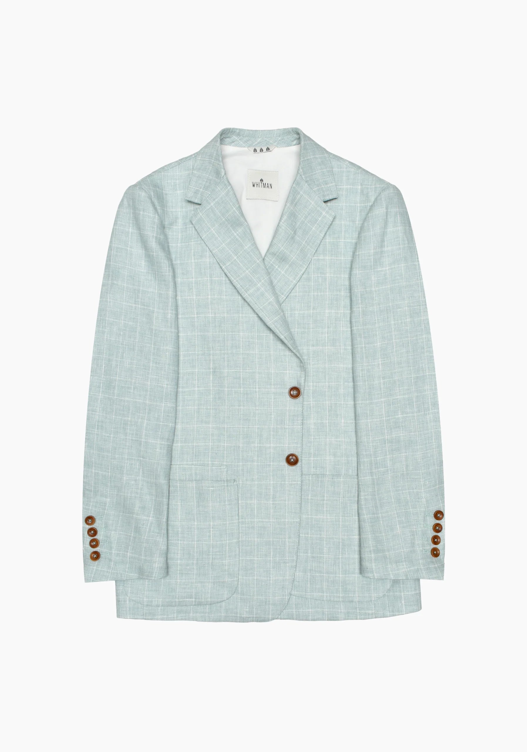 Jaipur Linen Mint Green Plaid Blazer