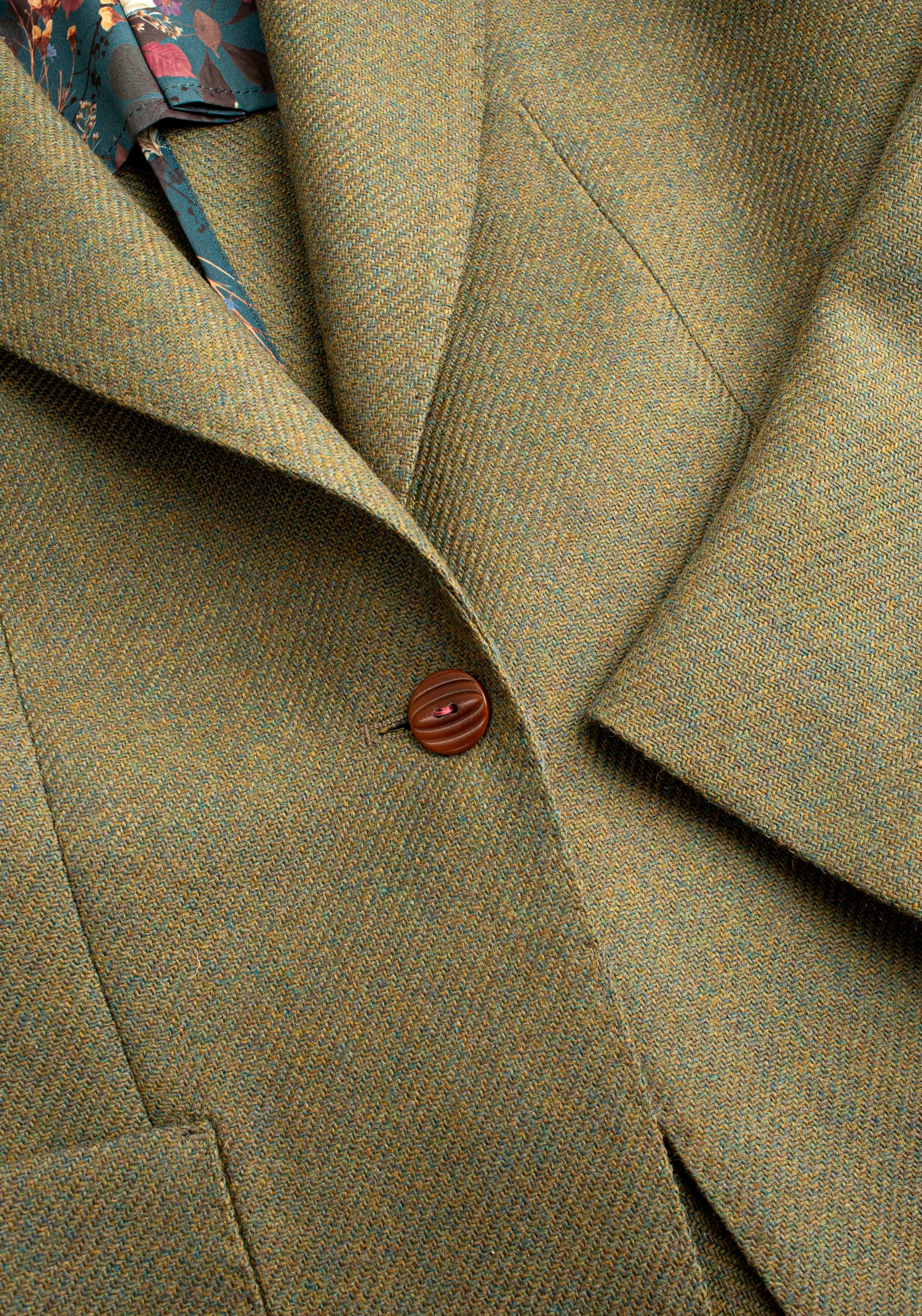 Agatha Wool Blazer Solid Green Medium