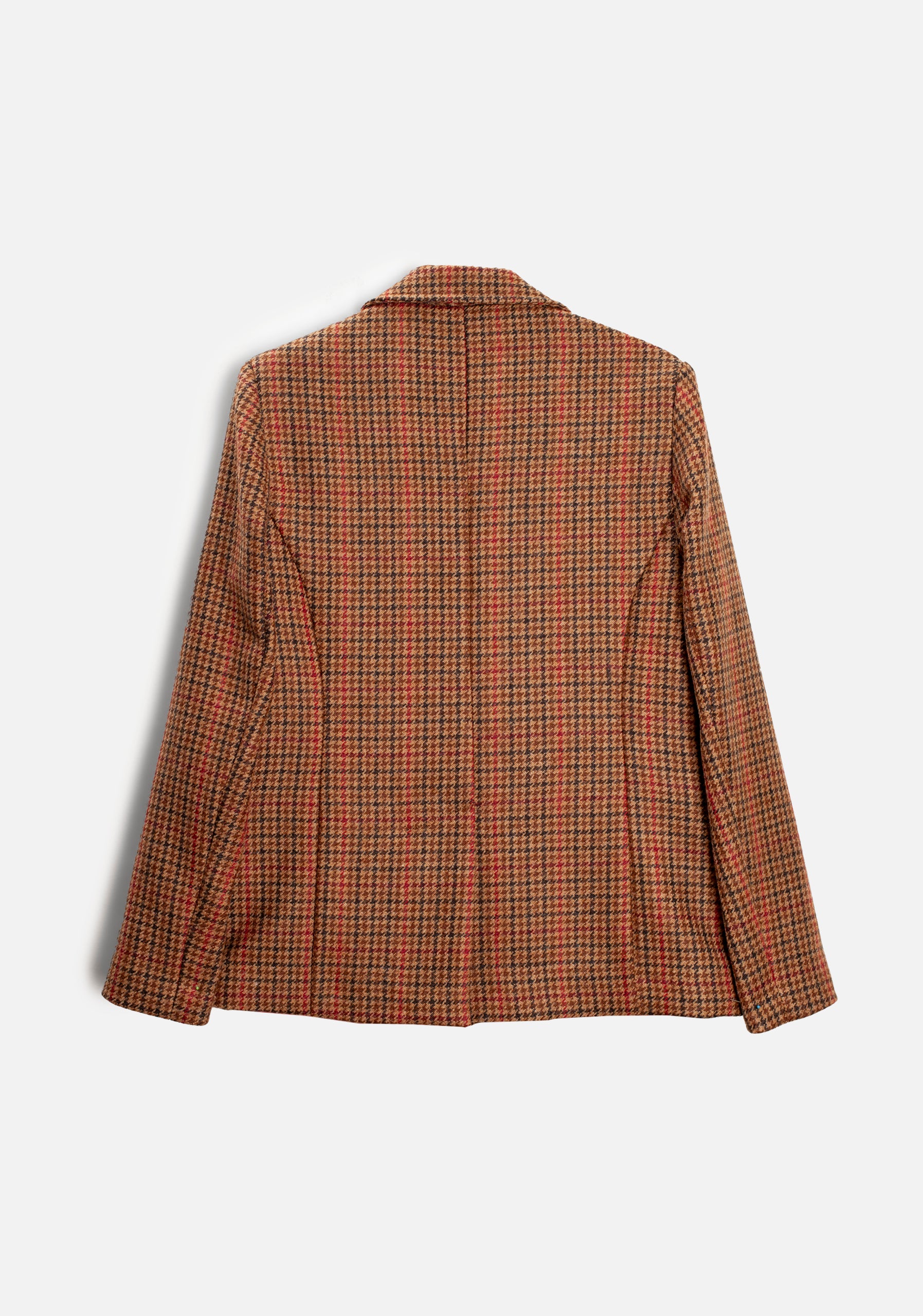 Madisson Wool Blazer with Terracotta Check Pattern