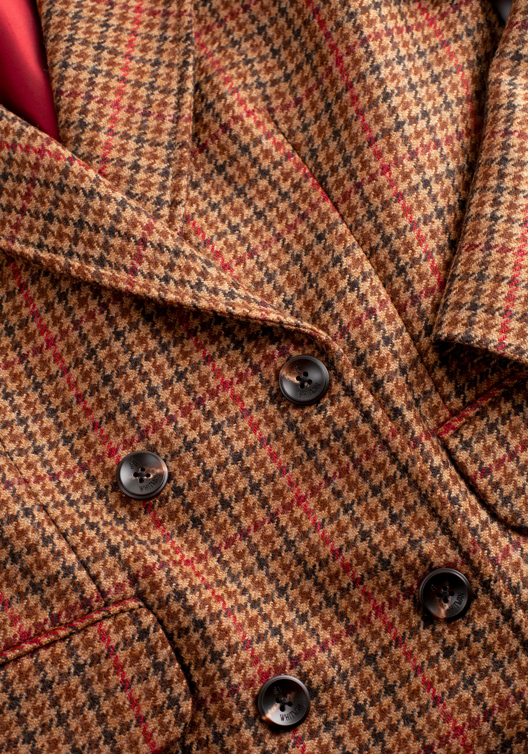 Madisson Wool Blazer with Terracotta Check Pattern
