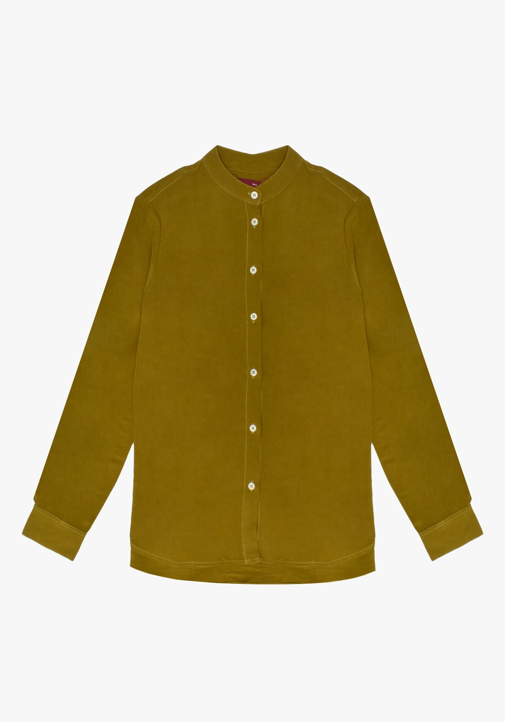 Olive Band Collar Blouse