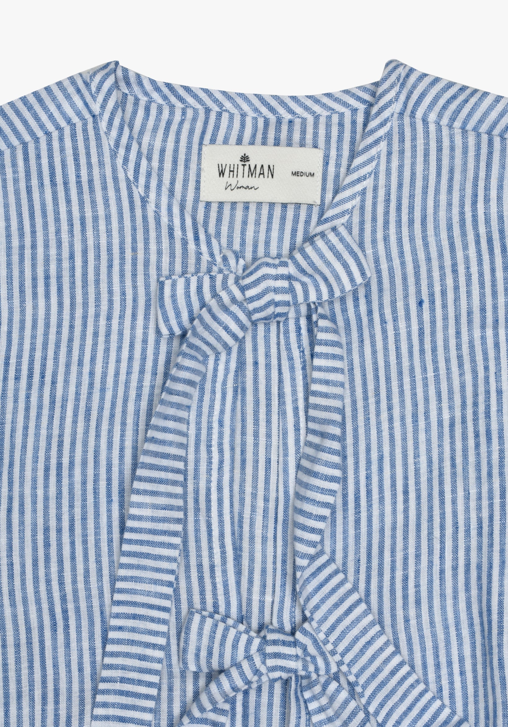 Gia Linen Thin Stripes Blue - White Blouse