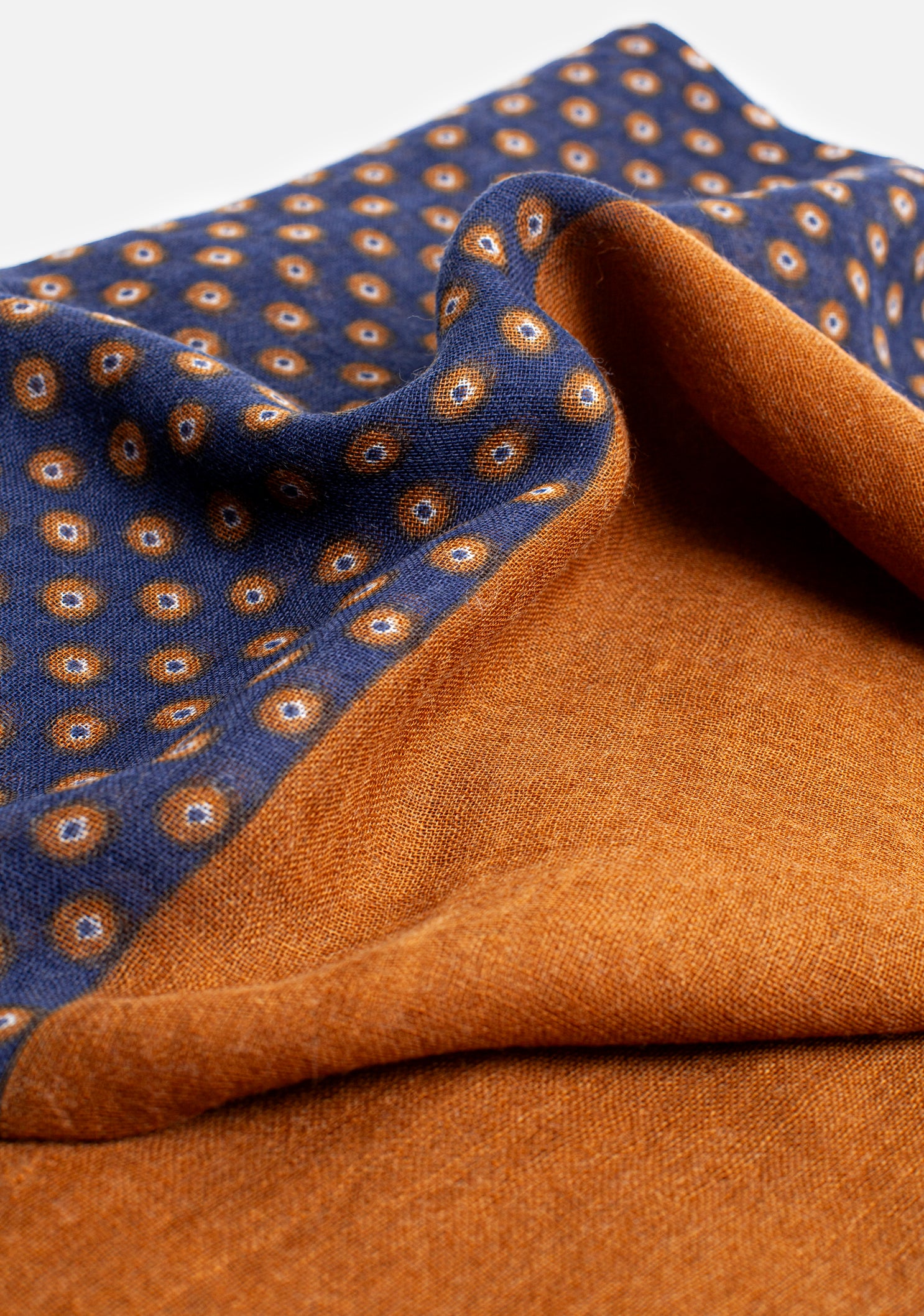 Chennai Scarf Mustard Dots - Blue