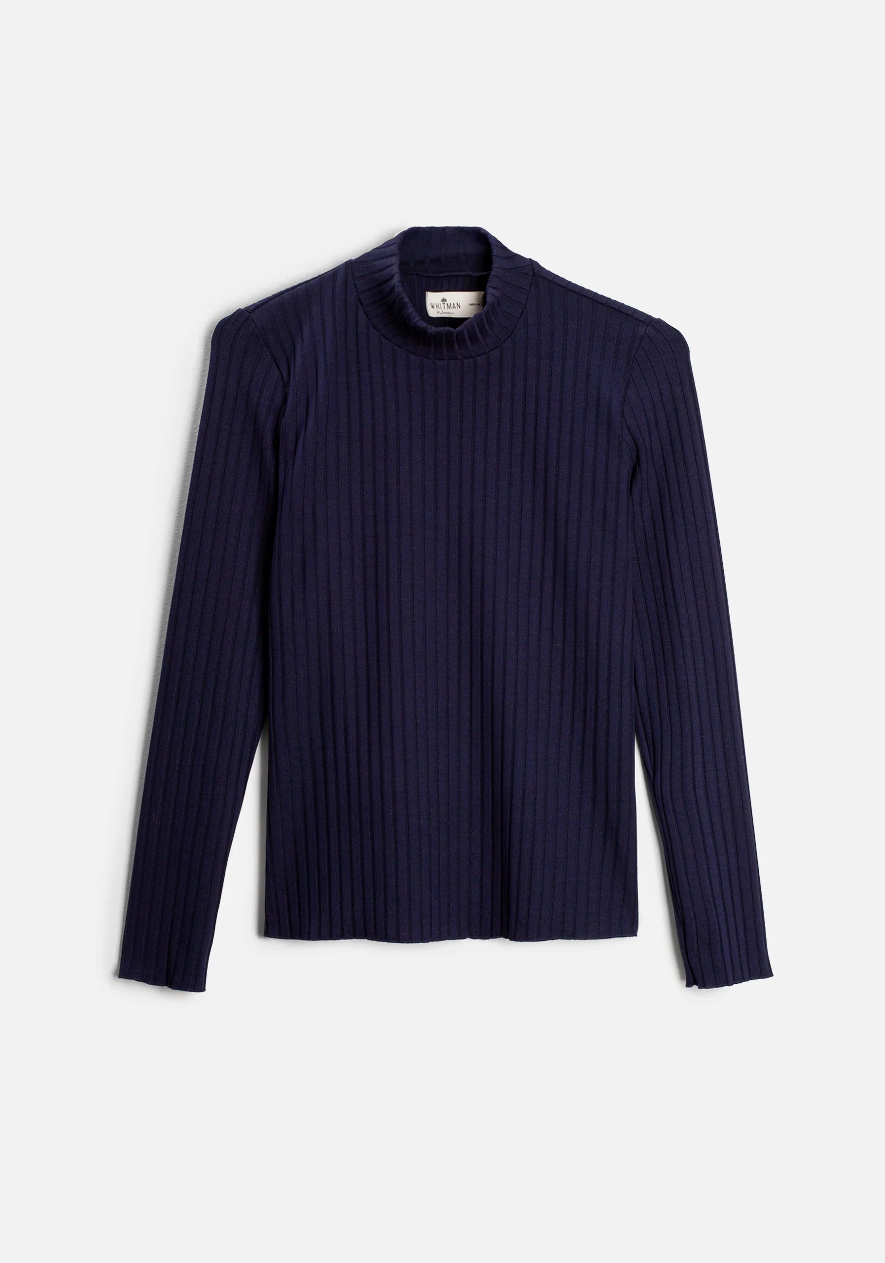 Gaia Sweatshirt M Ribbed High Neck Dark Blue
