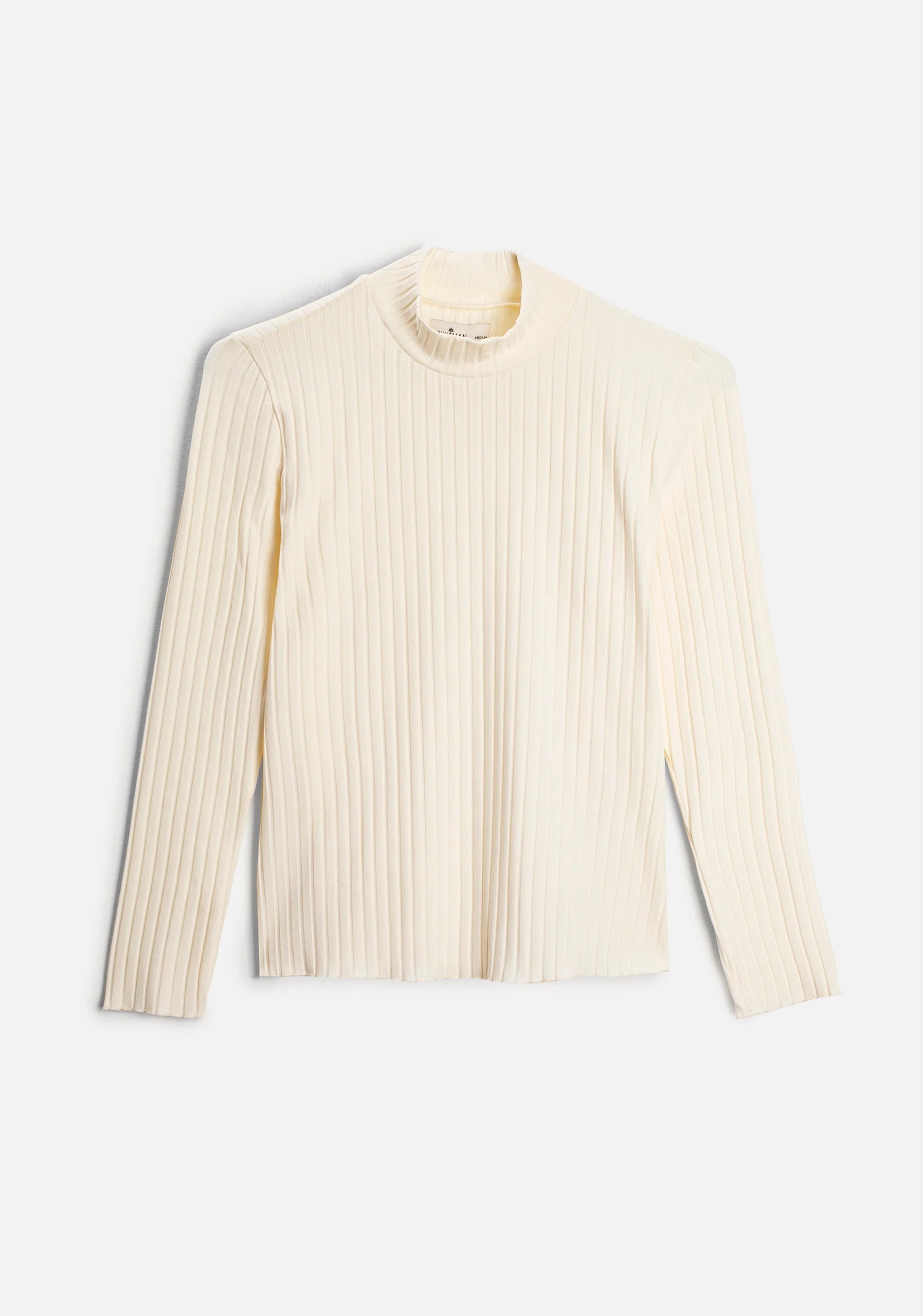 Gaia Sweatshirt M Ribbed High Neck Ivory
