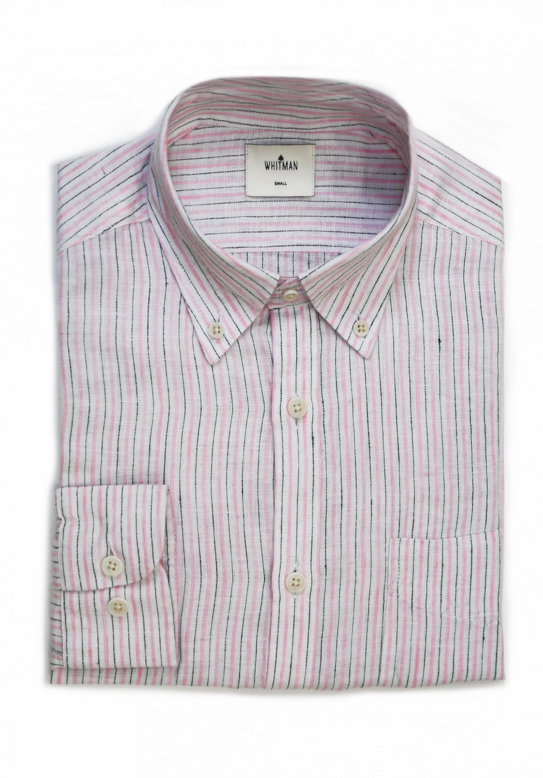 Linen Shirt CBD White-Pink Lines