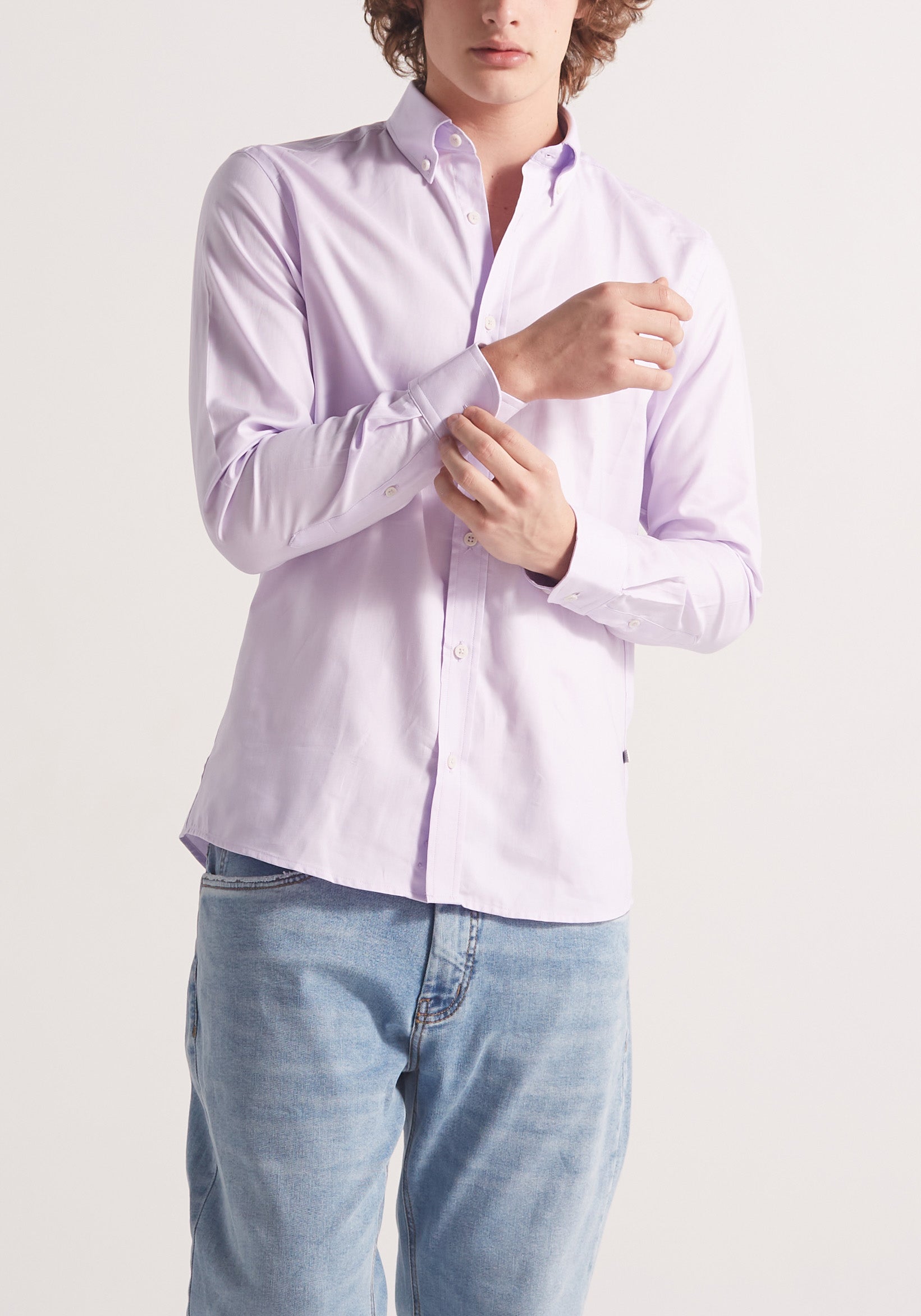 Whitman Lilac Button Down Collar Shirt