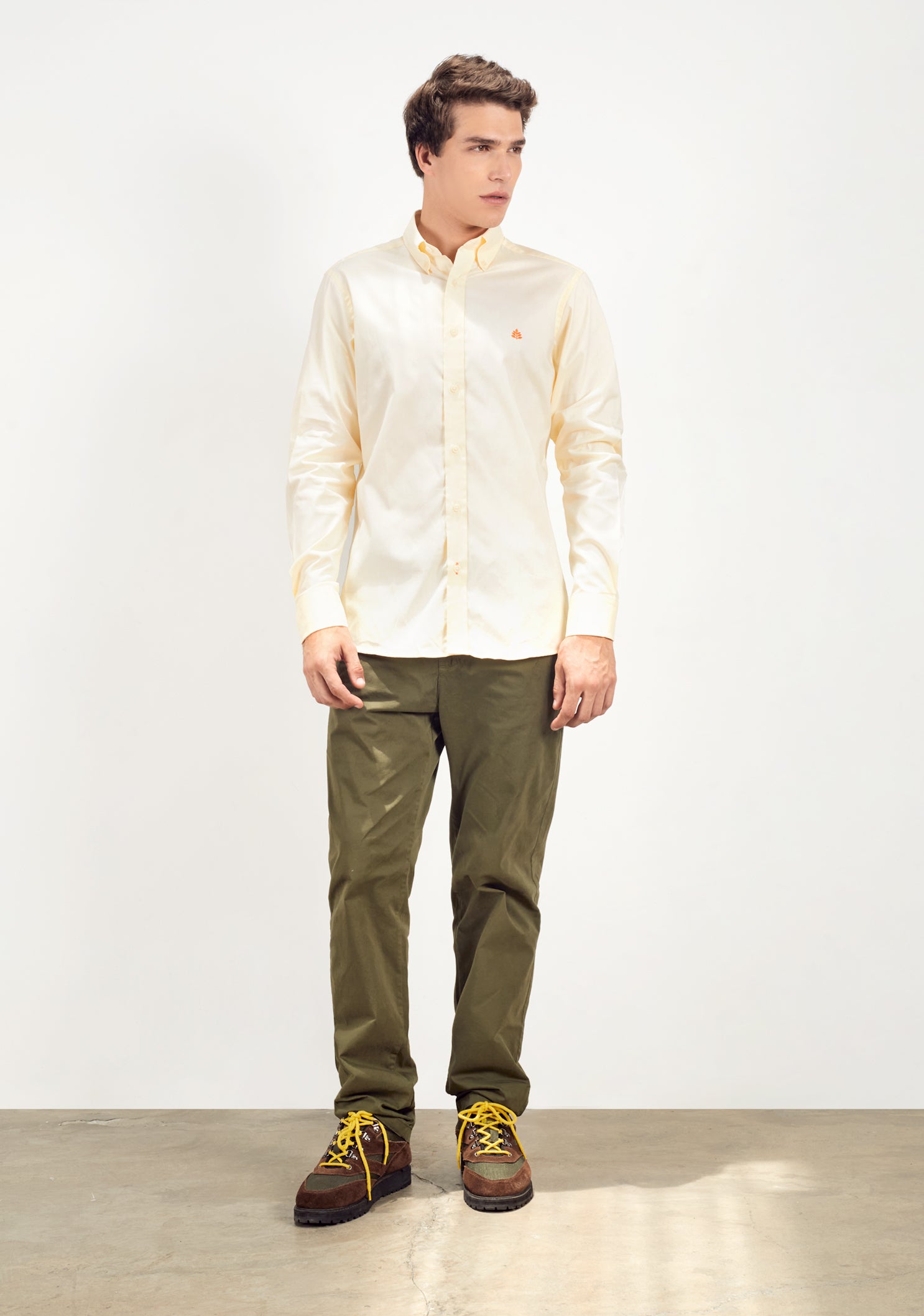 Yellow Button Down Collared Shirt L-Nar