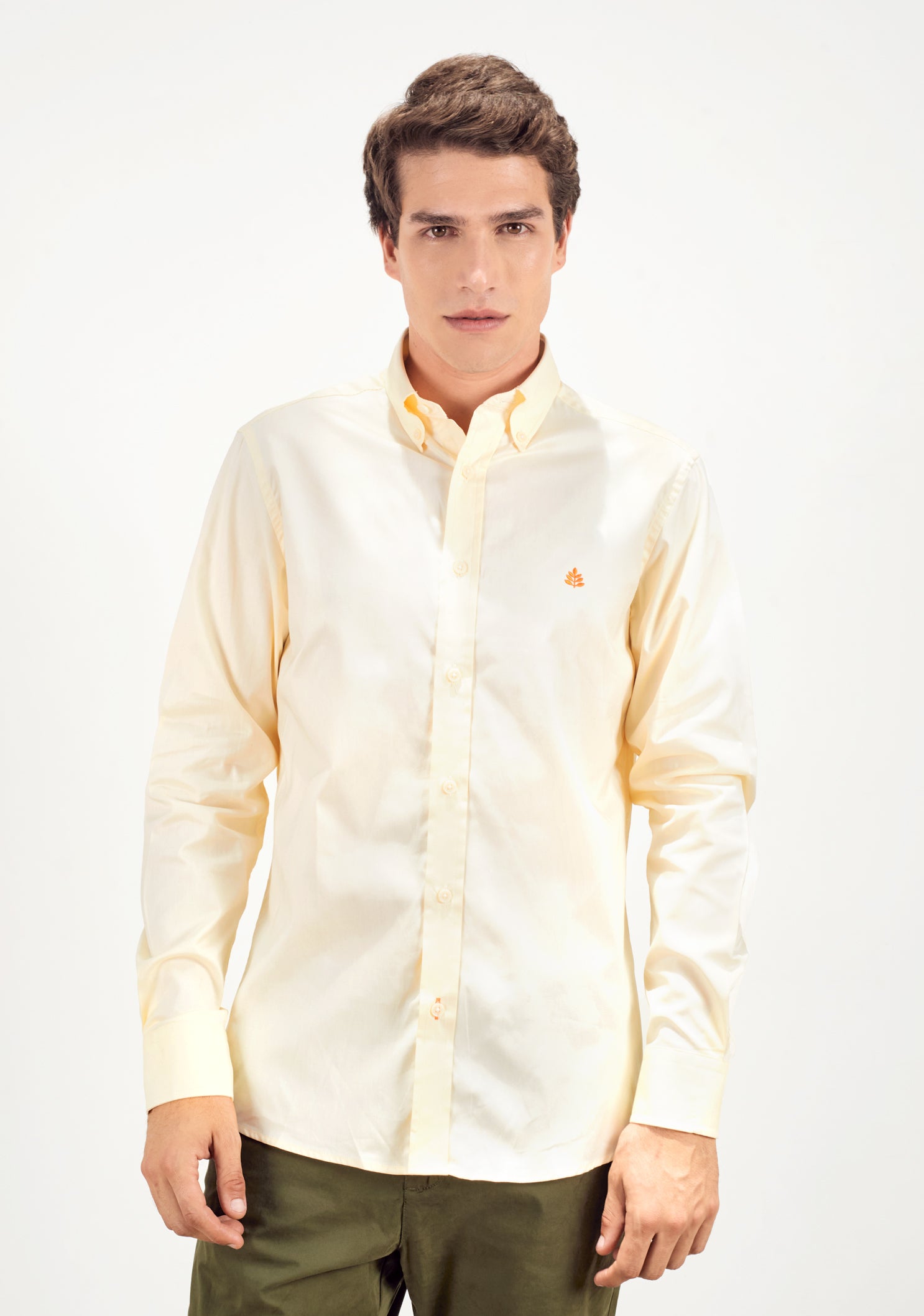 Yellow Button Down Collared Shirt L-Nar