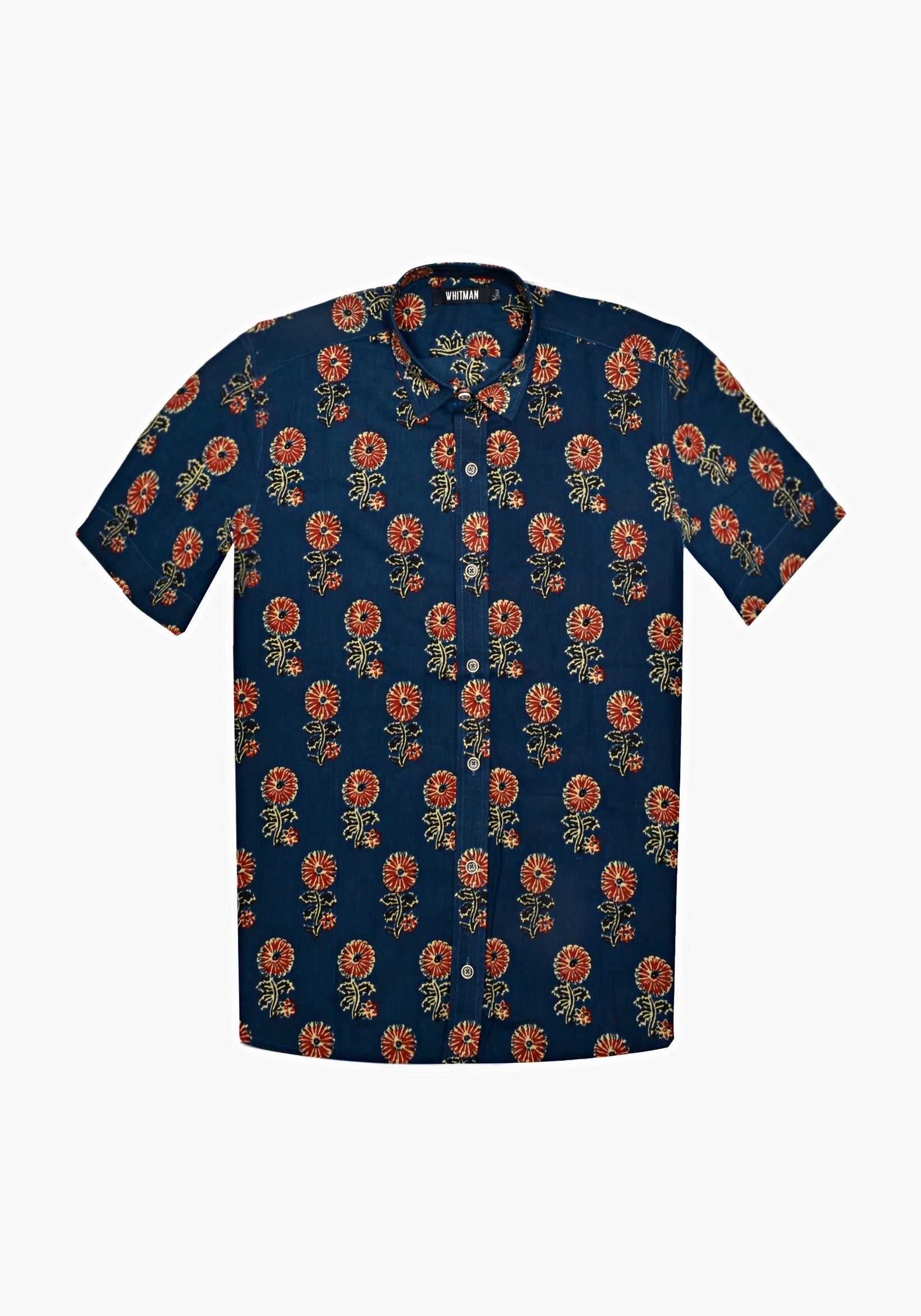 Bangalore Flowers Blue/Red Shirt