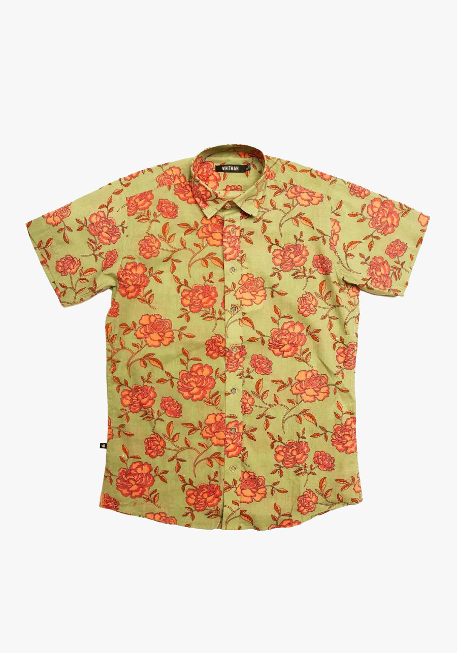 Bangalore Flowers Shirt Green/Red