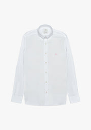 White Shirt with Button Down Collar L - Pink