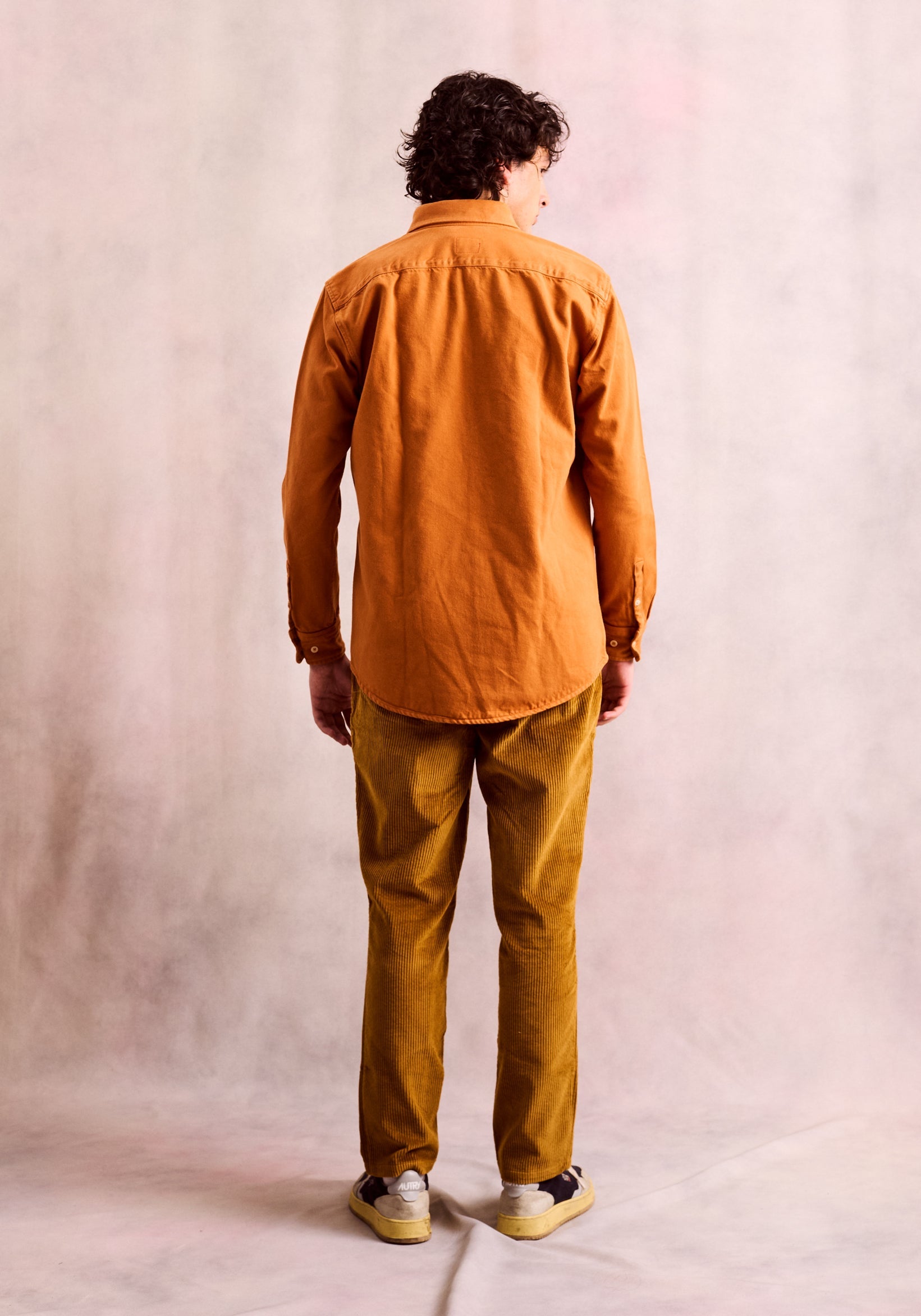 Overshirt Indigo Bordada Terracota