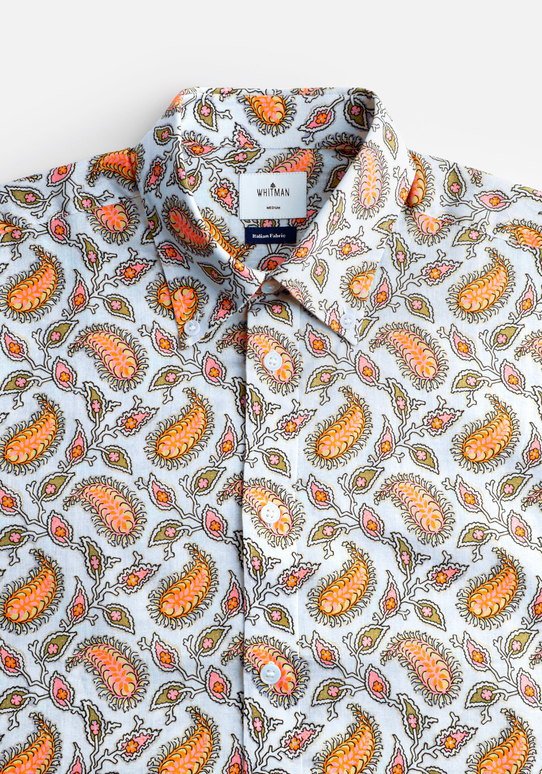 Button Down Collared Shirt Button Down Arabesques in Ivory