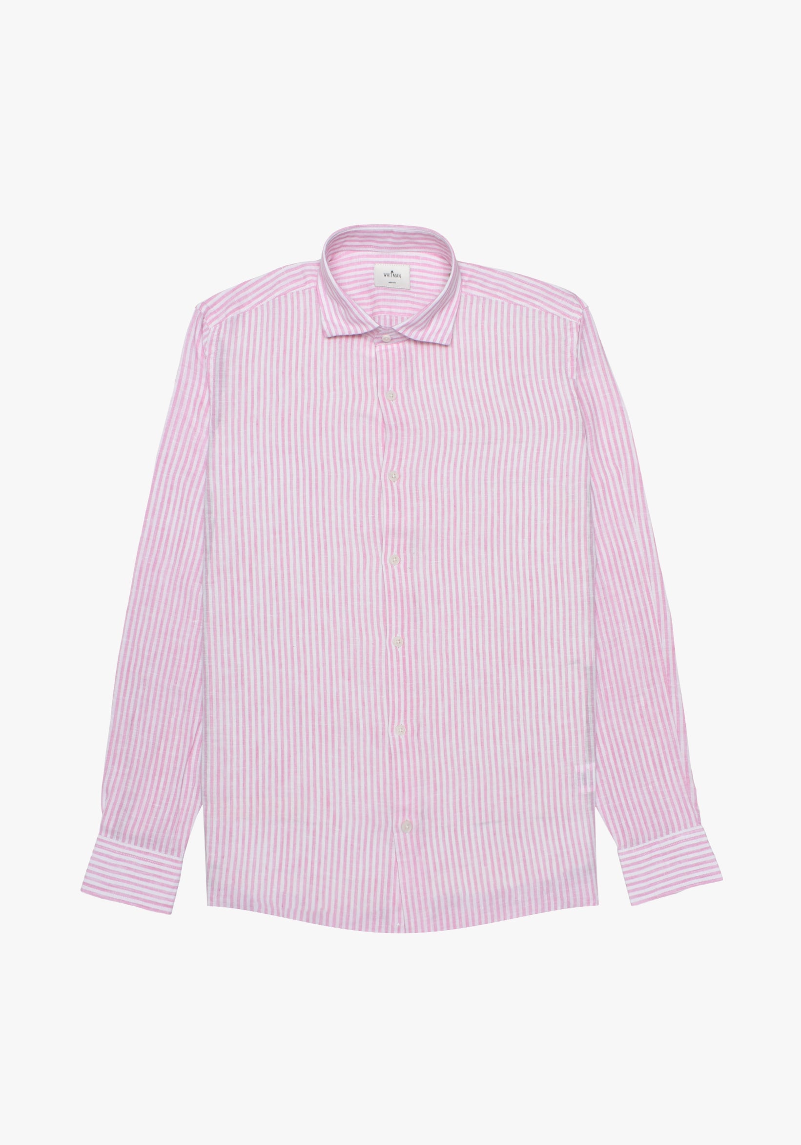 Canova Linen Cf Striped Shirt Pink - White