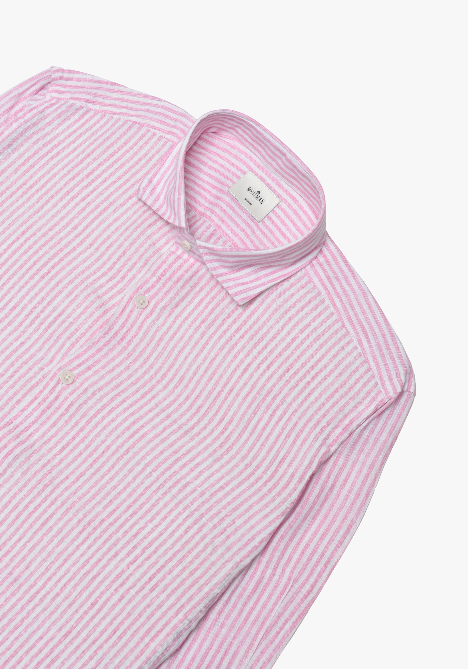 Canova Linen Cf Striped Shirt Pink - White