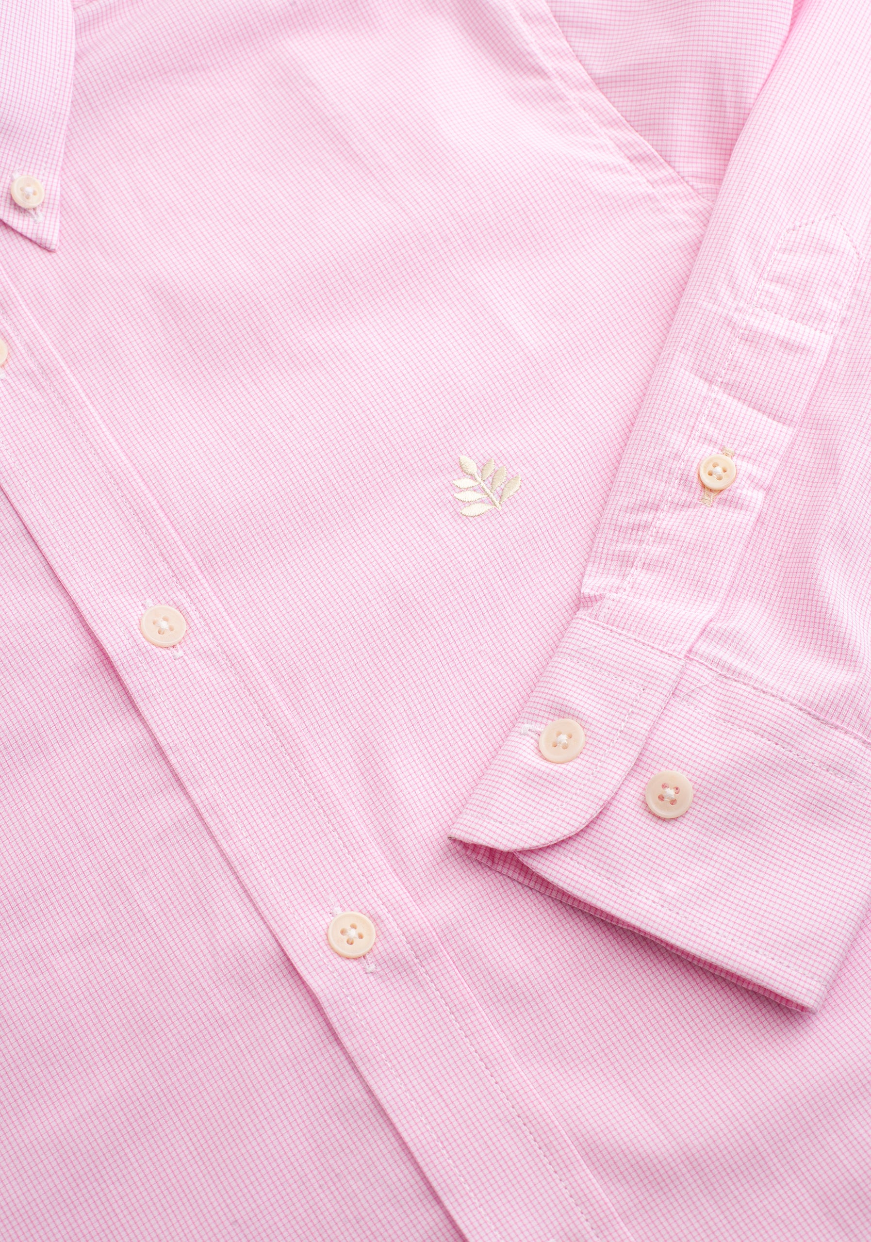 Small Pink Plaid Shirt - White CBD L-Mar
