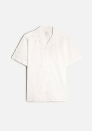 Buttonhole Cuban Shirt. White