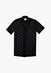 Cuban Buttonhole Shirt. Black
