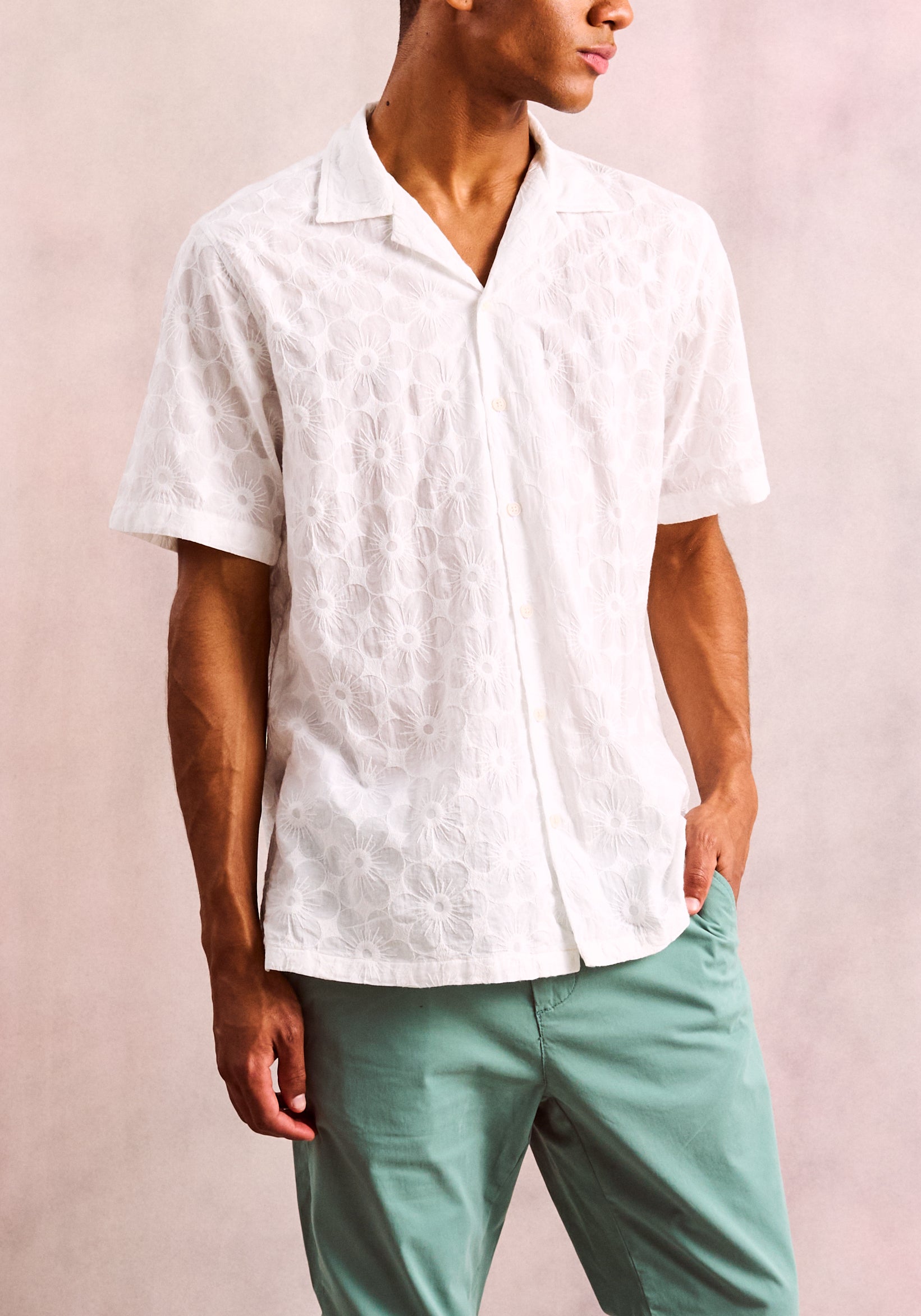 Camisa Cubana Ojal. Bonn Blanco