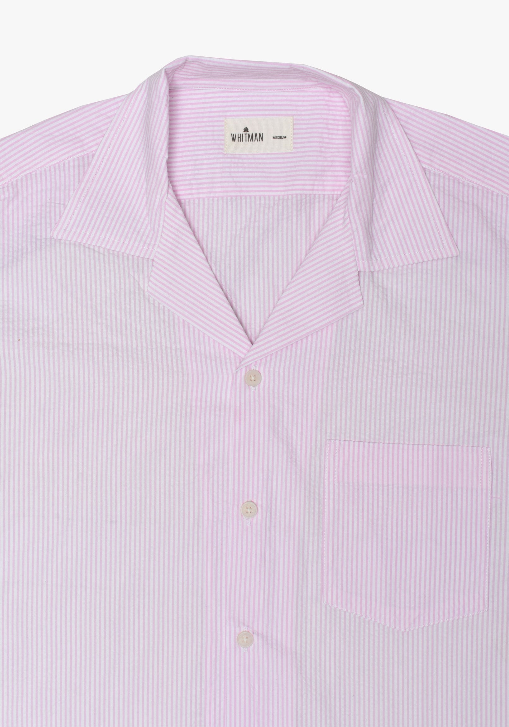 Paros Cuban Shirt Light Pink Stripes