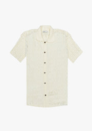 Camisa Cubana Tejida Abierta Marfil