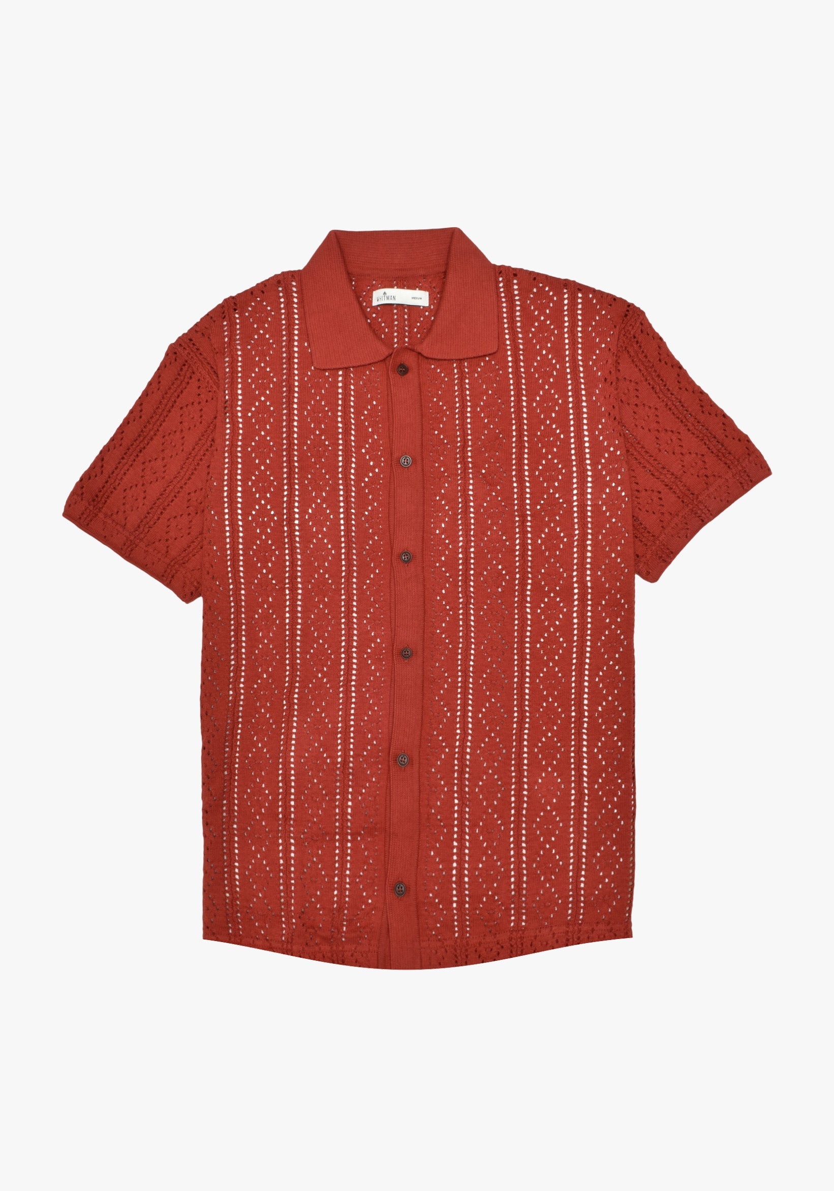 Terracotta Open Weave Cuban Shirt