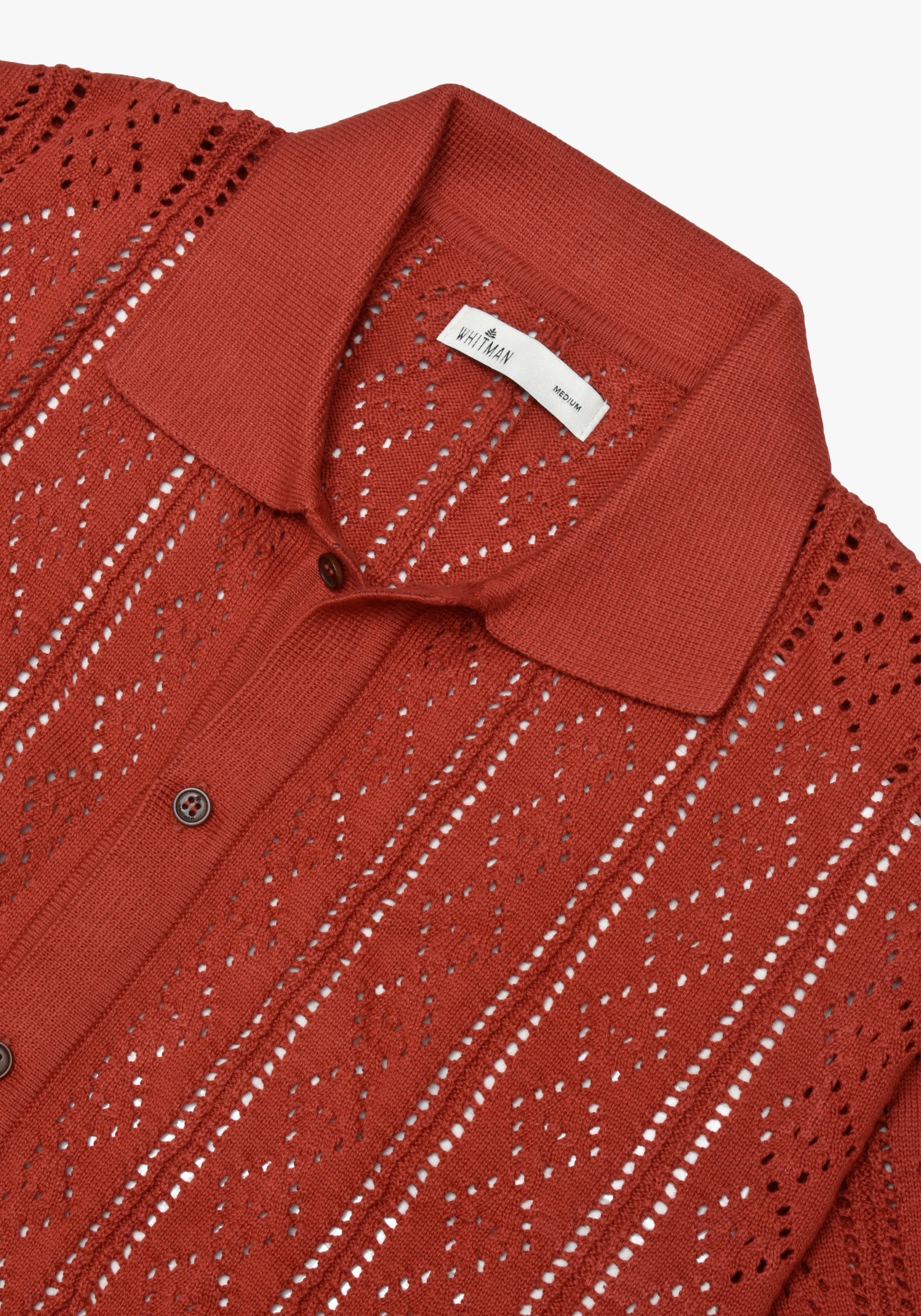 Terracotta Open Weave Cuban Shirt