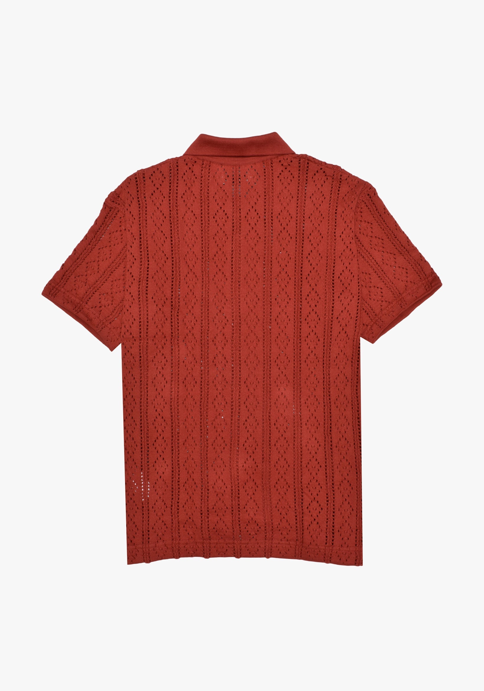 Terracotta Open Weave Cuban Shirt