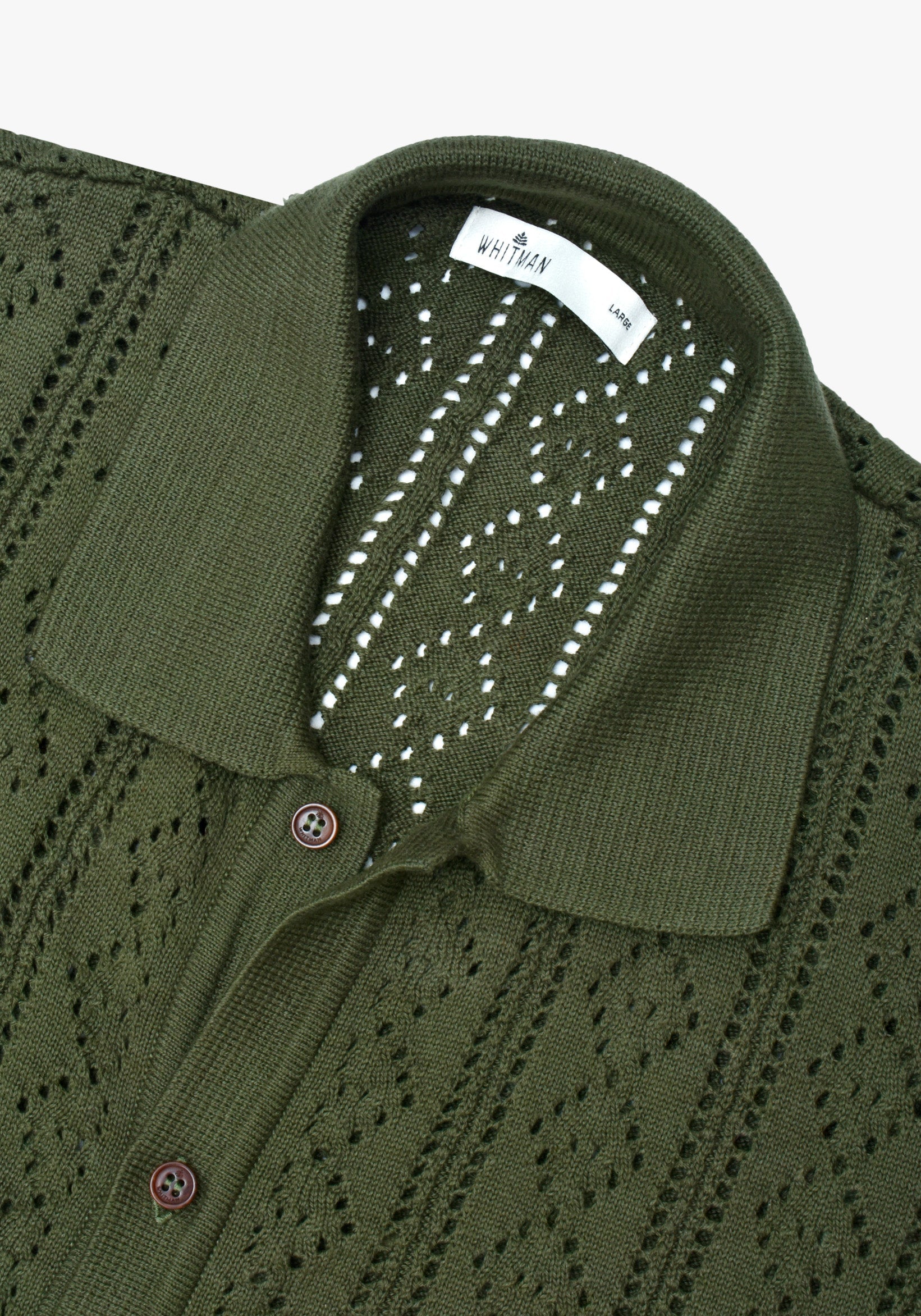 Green Open Weave Cuban Shirt