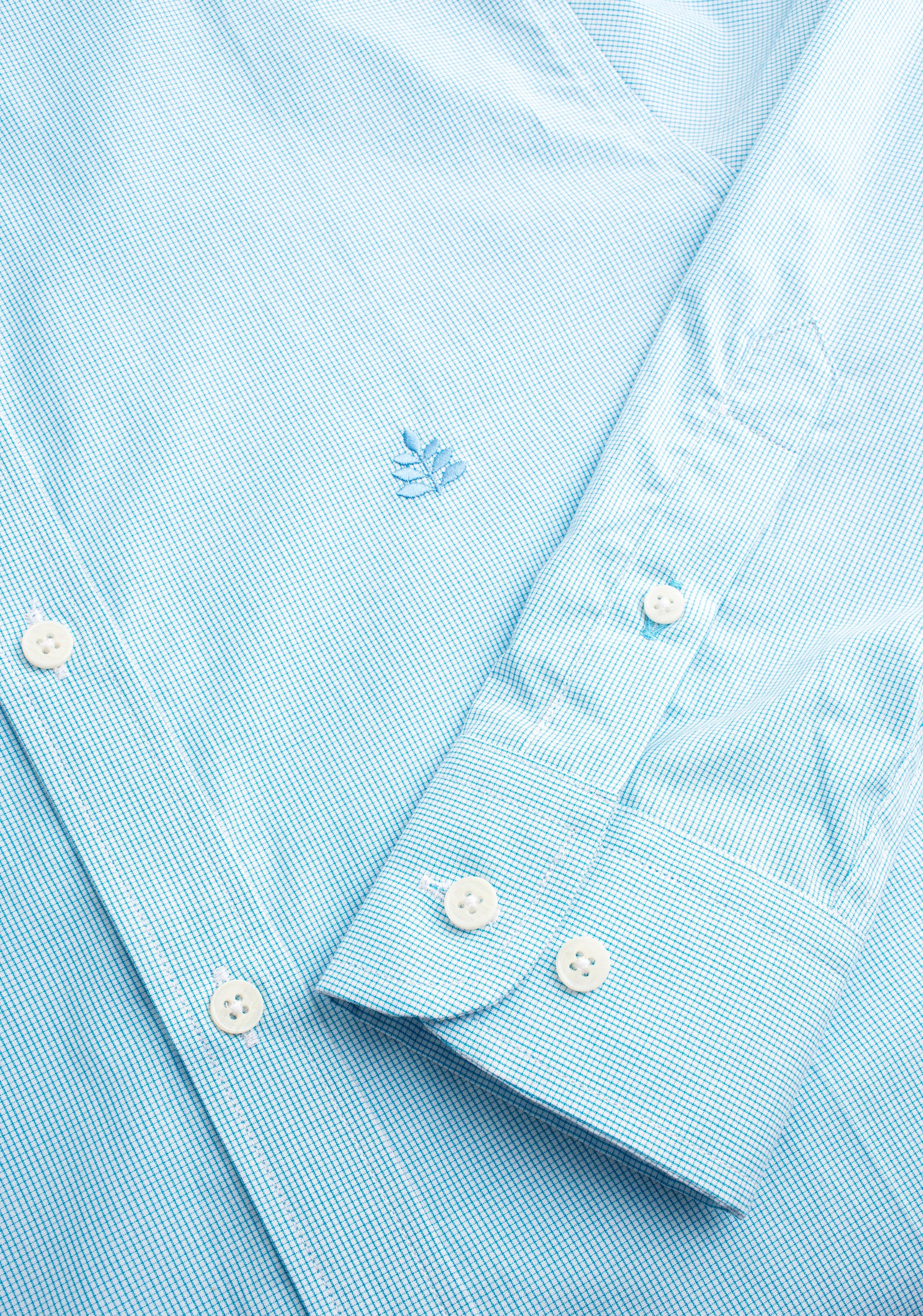 H CBD Shirt Small Checkered L-Ant Medium Blue