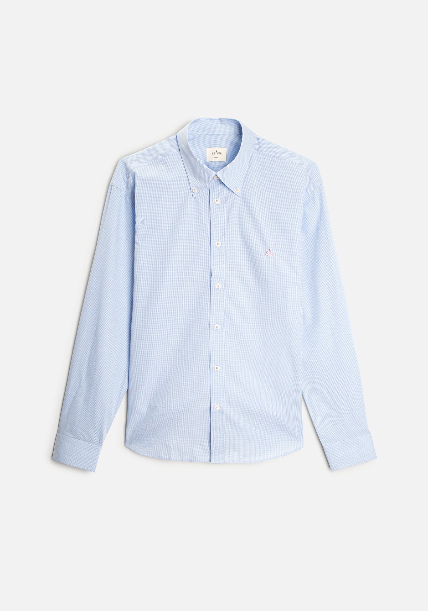 H CBD Shirt Small Checkered L-Ros Light Blue