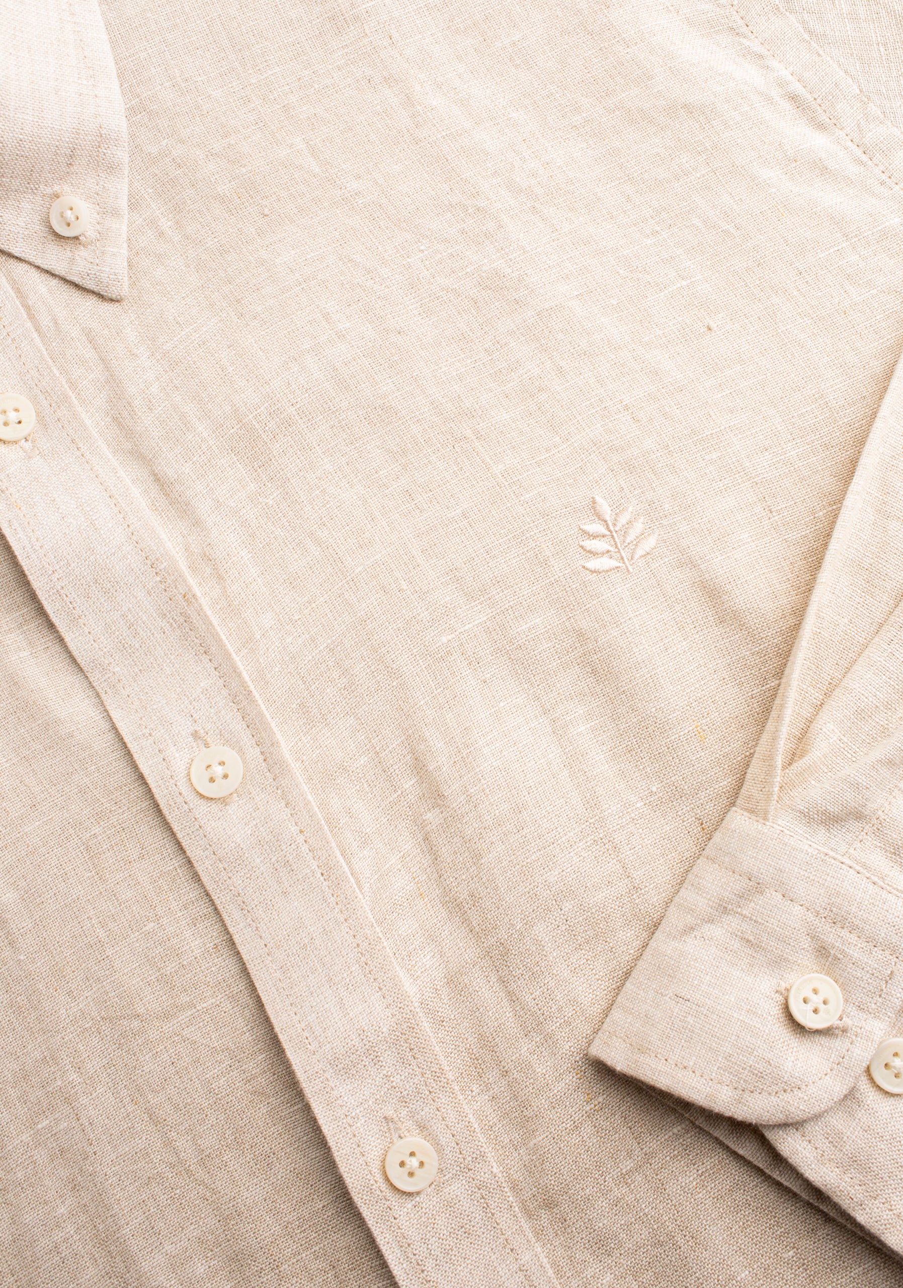 H CBD Linen Shirt L-Atn Oatmeal