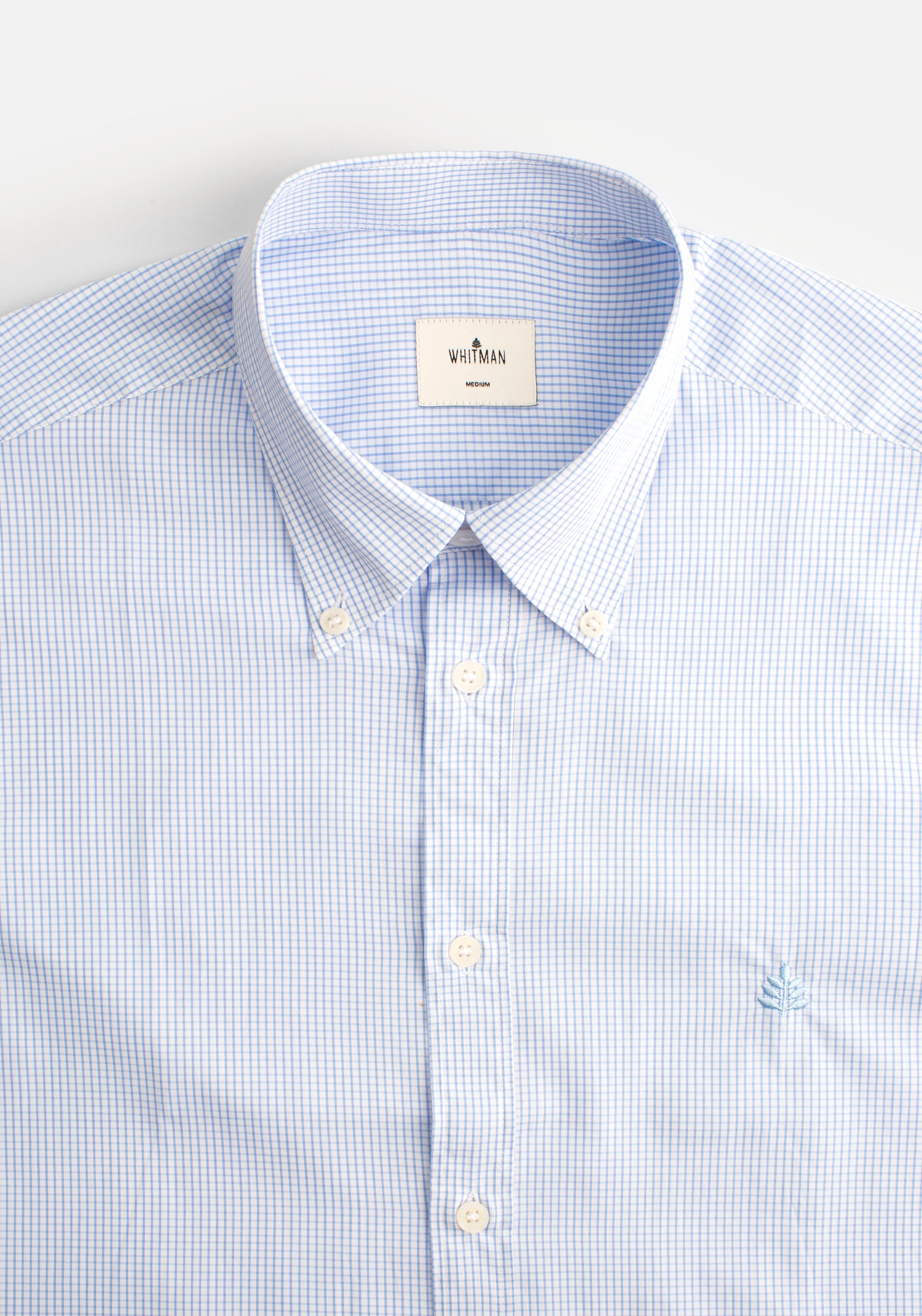 H CBD Checkered Shirt Medium L-Atn Light Blue