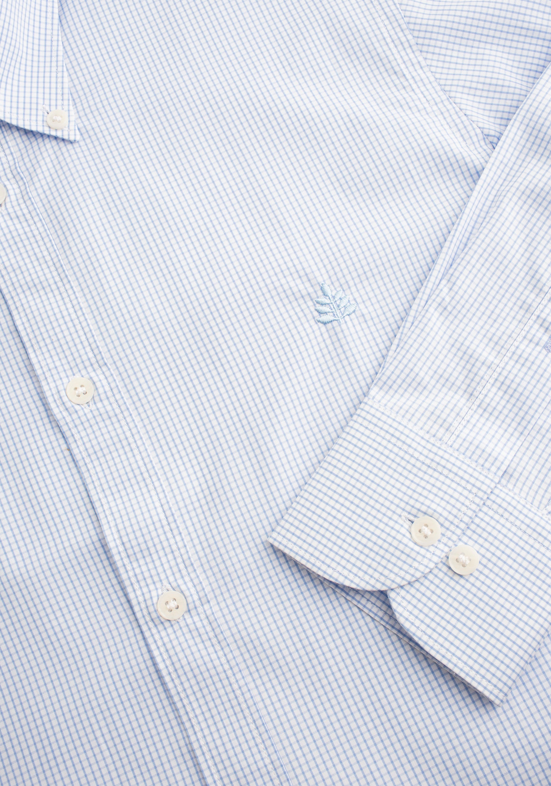 H CBD Checkered Shirt Medium L-Atn Light Blue